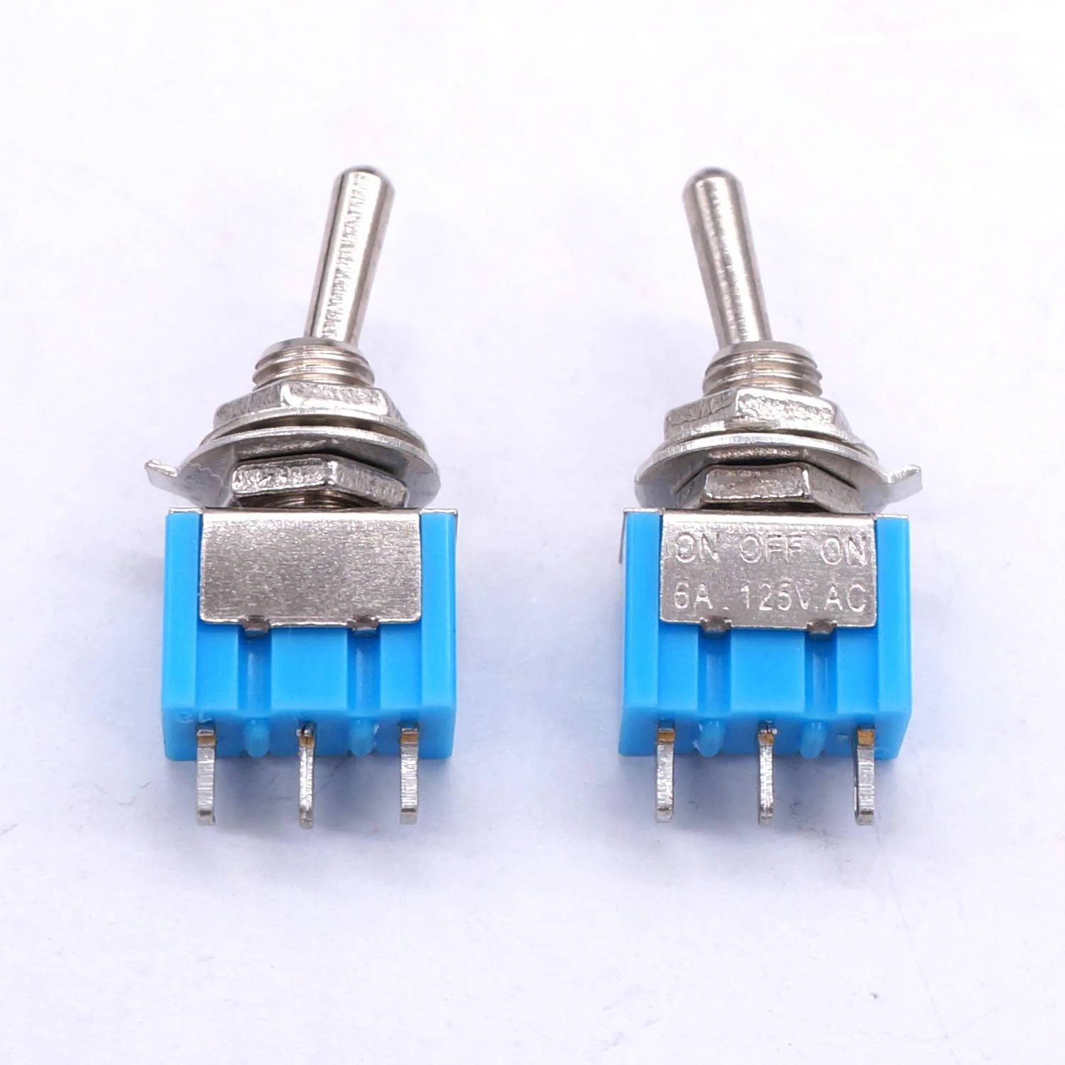 Taiss / 10 pieces blue mini toggle switch on/off 3 position SPDT 3 pin MTS-103 3pin ON / OFF / ON - Image 4