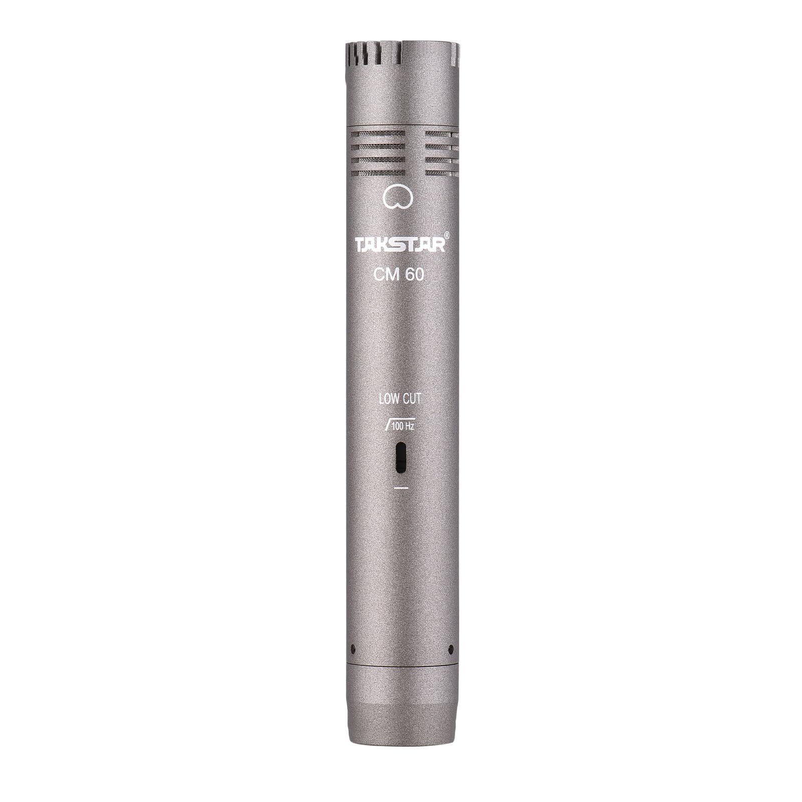 TAKSTAR CM-60 Instrument Microphone with Windscreen, Professional Cardioid Condenser Mic, XLR Gold-Plated Diaphragm Sound Head Microphone for Studio, Instrument, Interview, Radio Stations, Broadcast