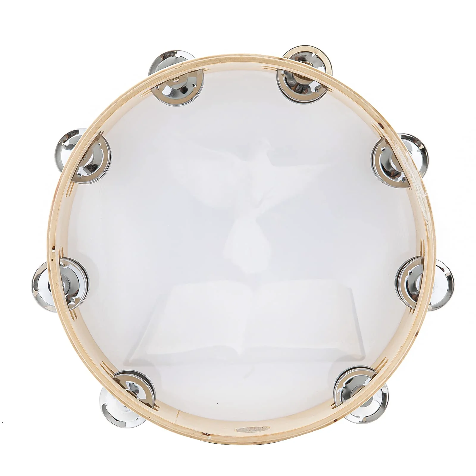 Tambourine 10 inch Dove Bible Double Row Jingle Tambourine for Adults,Handbell Clap Drum Tambourine for Pray Church Party Musical Instrument (10 inch Dove) - Image 7