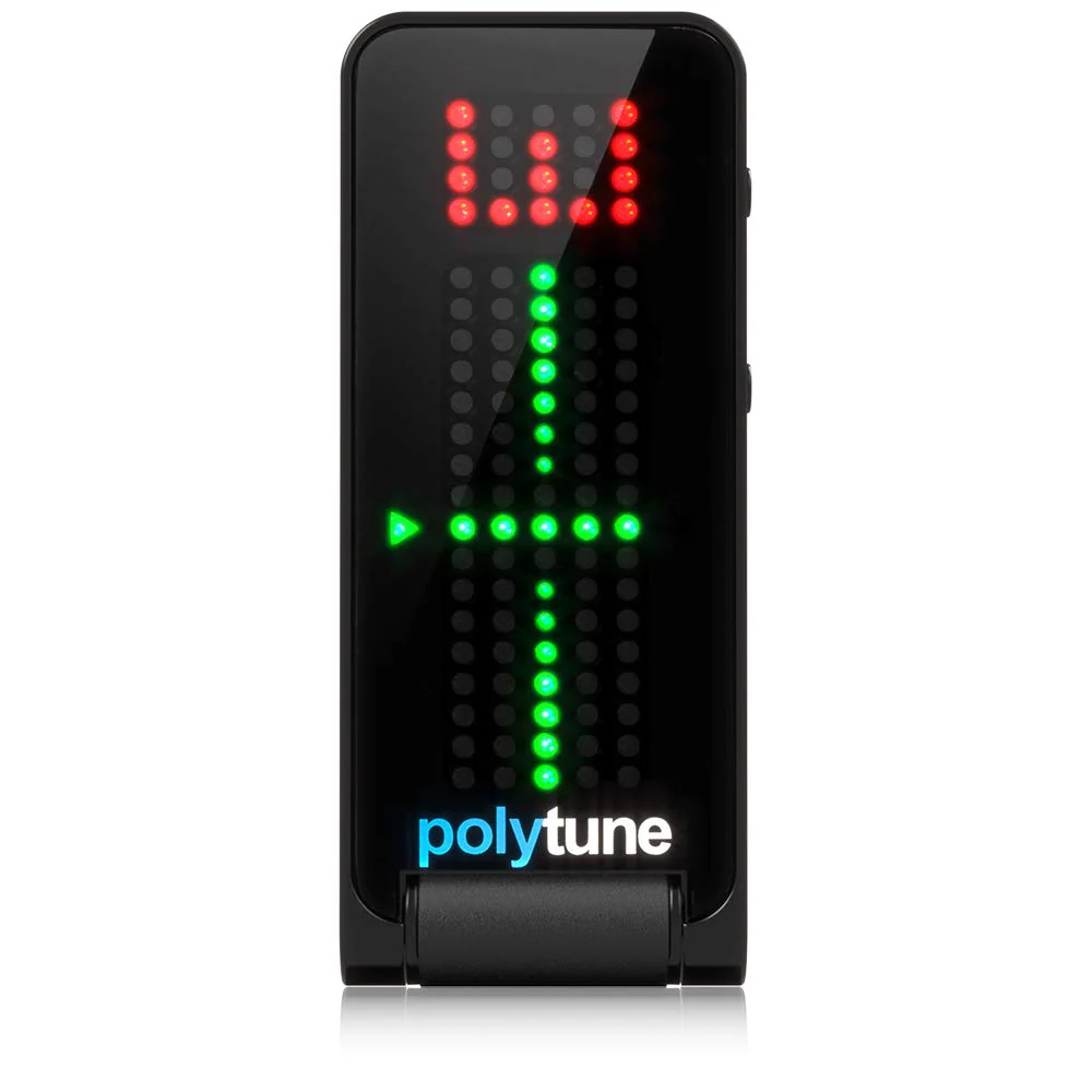 TC Electronic POLYTUNE CLIP Clip-On Tuner with Polyphonic, Strobe and Chromatic Modes and 108 LED Matrix Display for Ultimate Tuning Performance Black