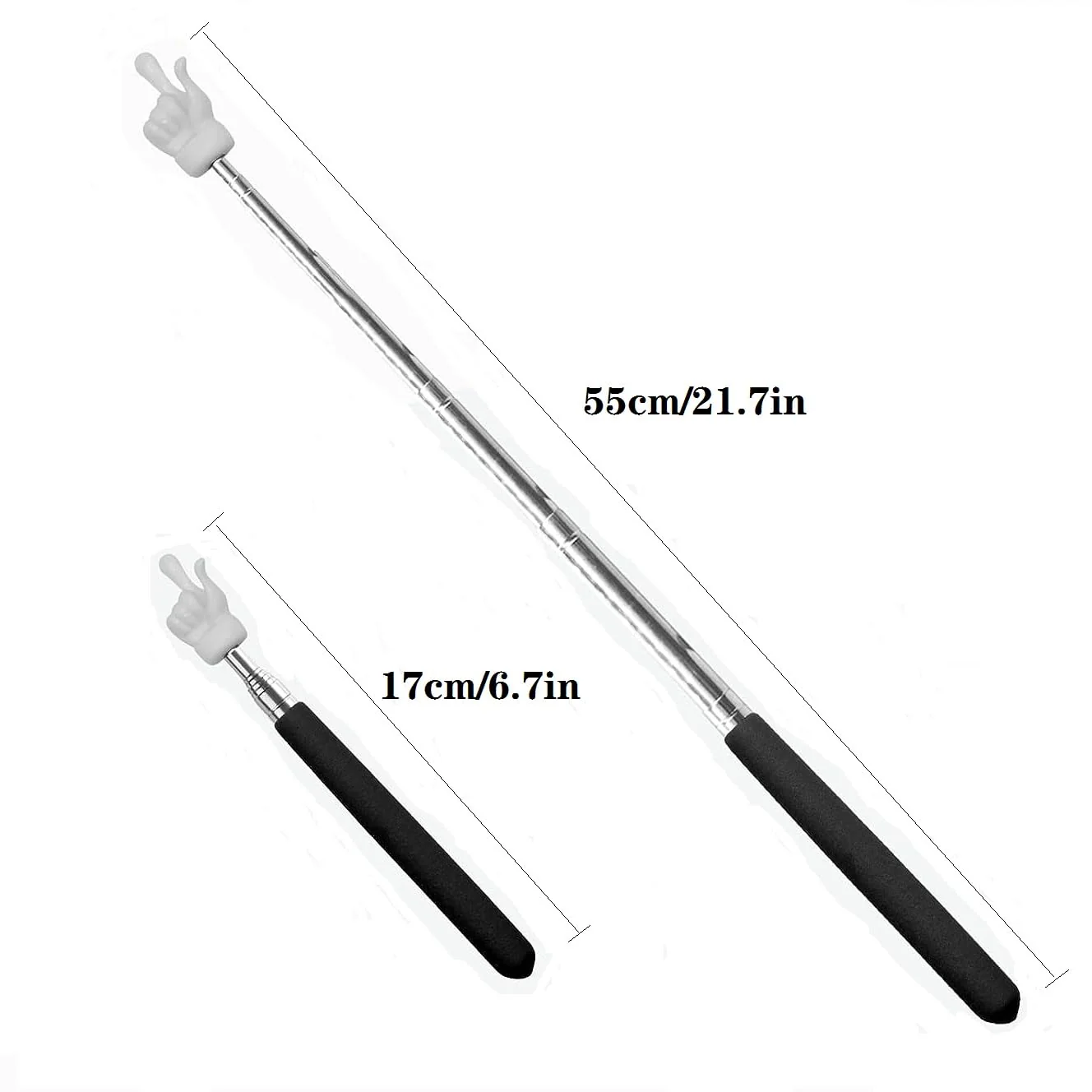 Teacher Pointer Sticks Finger,Pointer for Classroom,Telescoping Hand Pointer, Retractable Classroom Pointer Fingers for Elementary School Kindergarten Teacher,Classroom Supplies (1 PCS, Black) 1 PCS - Image 3