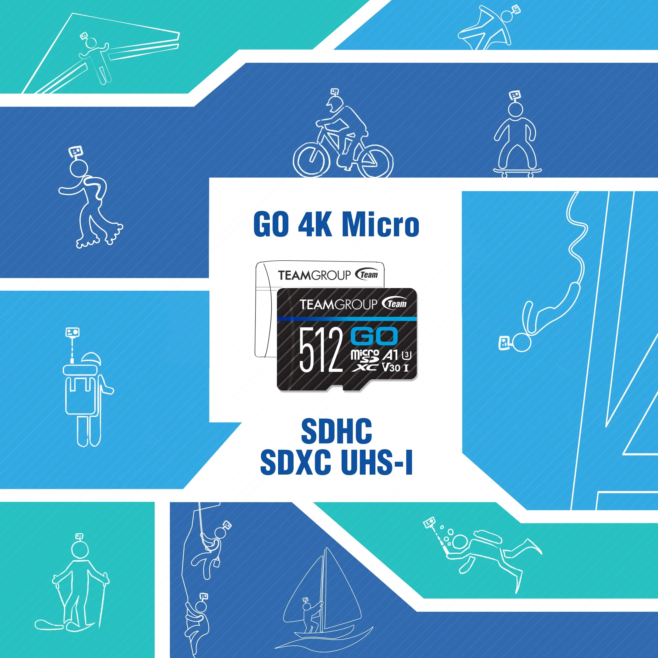 TEAMGROUP GO Card 512GB Micro SDXC UHS-I U3 V30 4K, R/W up to 100/90 MB/s for GoPro & Action Cameras High Speed Flash Memory Card with Adapter for Outdoor, Sports, 4K Shooting TGUSDX512GU303 - Image 9