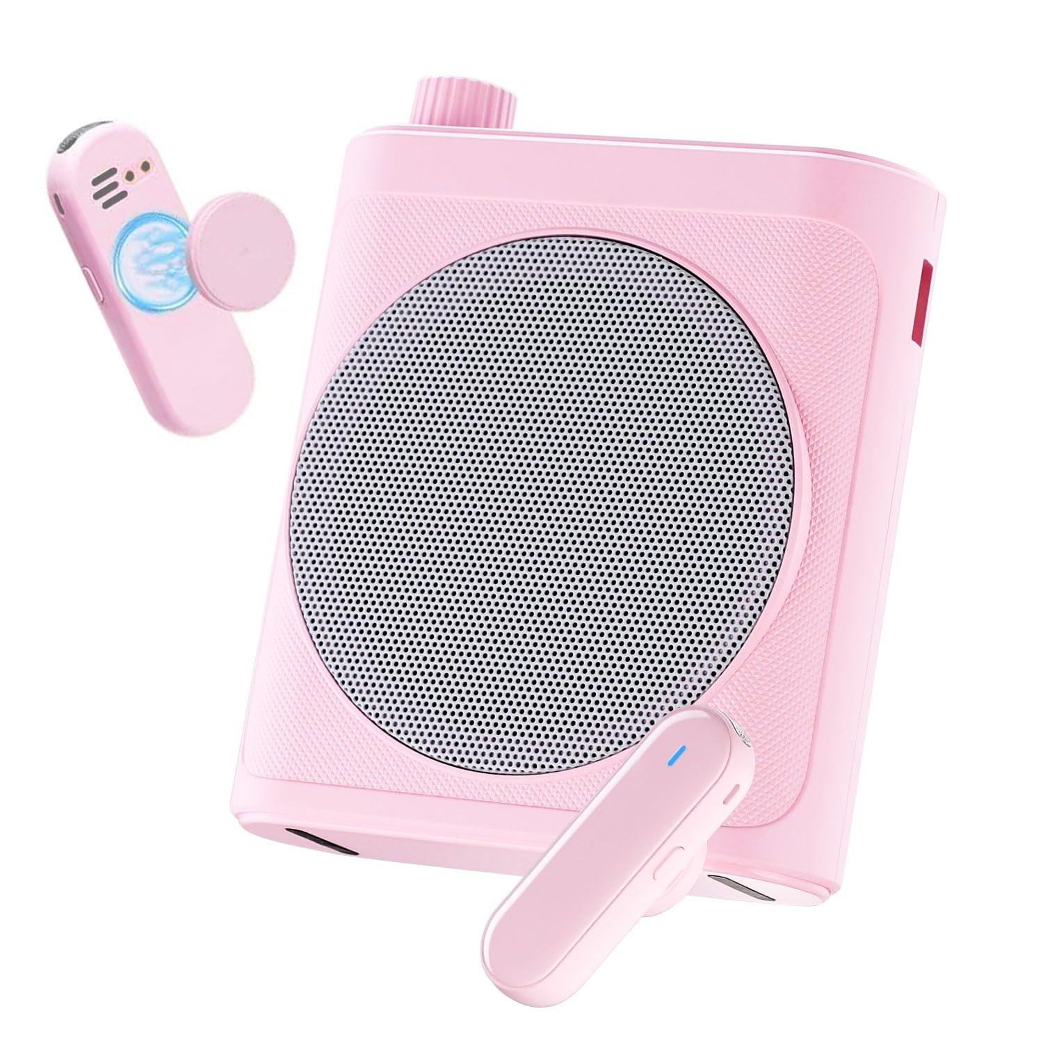 Tearstone Voice Amplifier for Teachers with Wireless Magnetic Lavalier Microphone, Bluetooth Portable Rechargeable Speaker, 2 Mics for Classroom, Meetings, Speeches, Outdoor (Pink) Pink