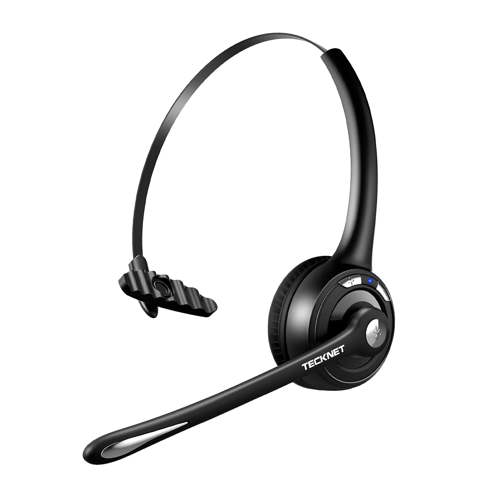 TECKNET Bluetooth Headset, Wireless On Ear Headphones with Noise Cancelling Microphone for Trucker, Hand Free Wireless Headset with Mute Mic for Phone simple configuration
