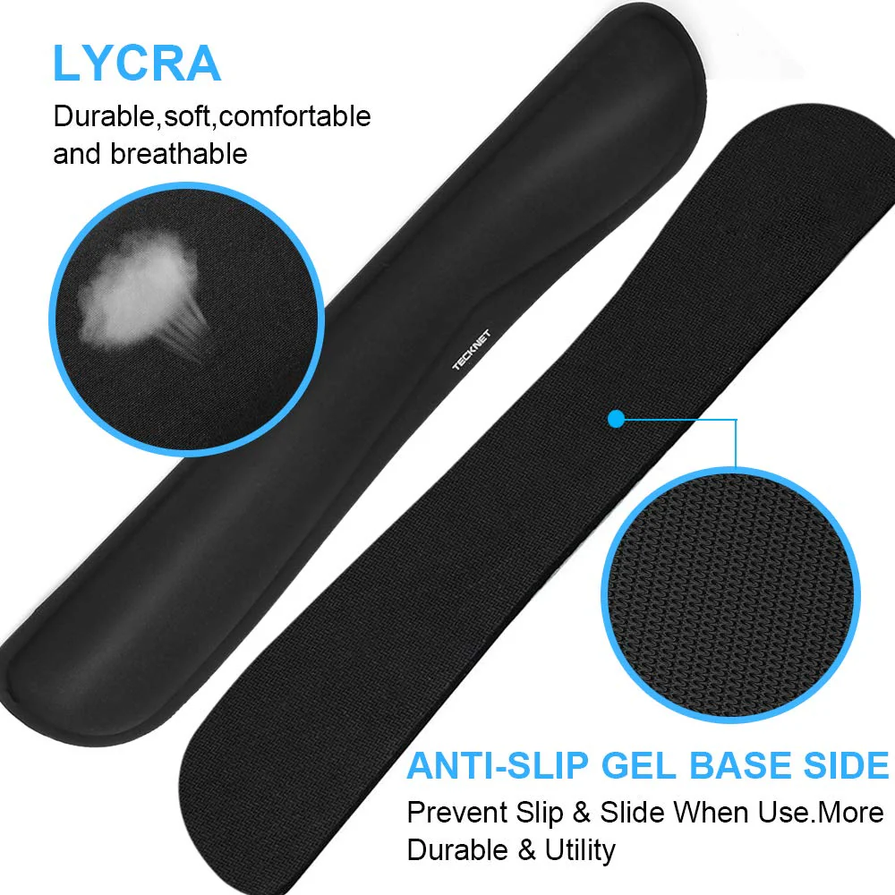 TECKNET Keyboard Wrist Rest and Mouse Pad with Wrist Support, Memory Foam Set for Computer/Laptop/Mac, Lightweight for Easy Typing & Pain Relief Ergonomic Mousepad Black - Image 3