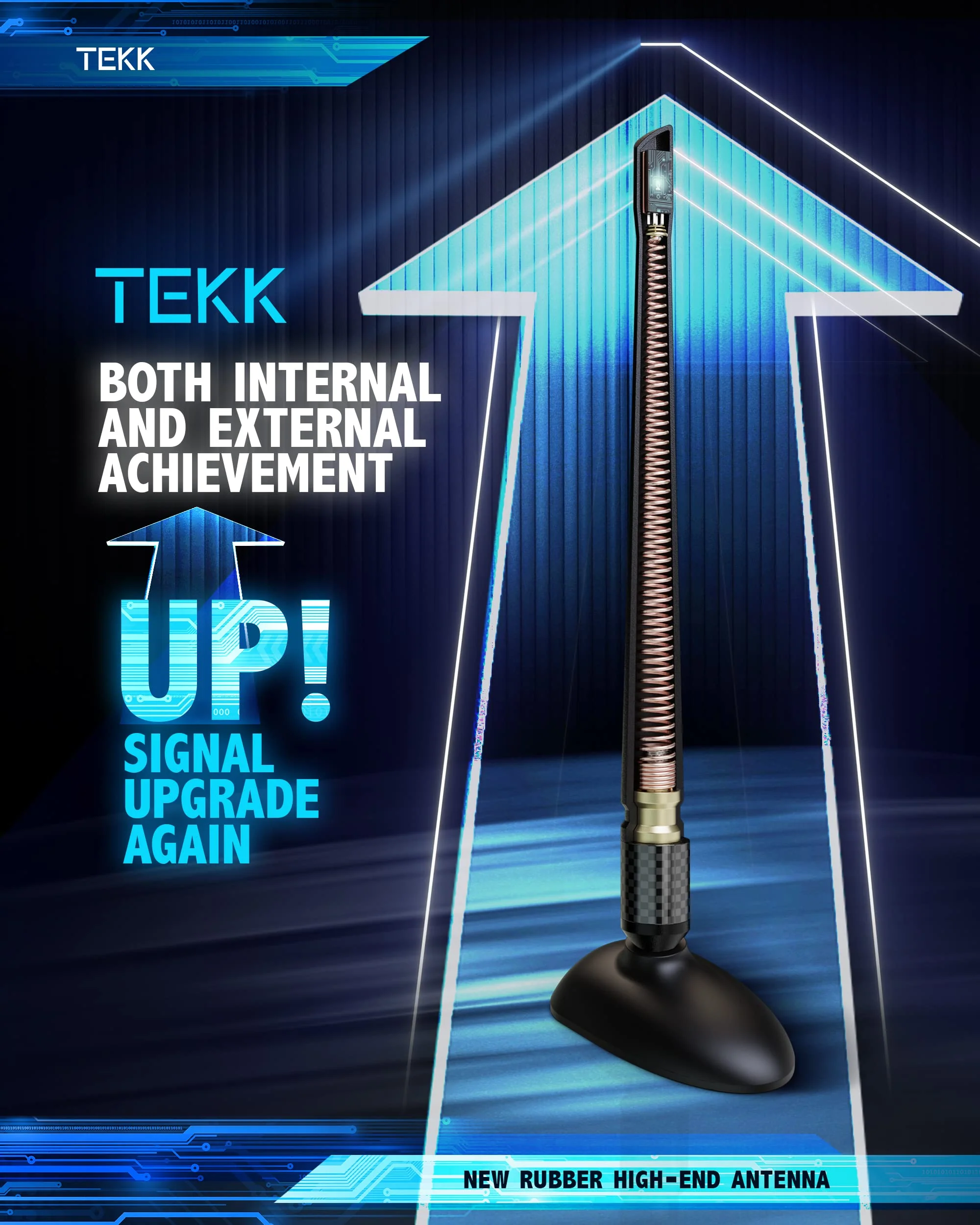TEKK Carbon Fiber Short Antenna Compatible with Ford / F150 / F250 / F350 / F450 / F550 / Bronco / 7.9 Inches Premium Flexible Rubber/Designed for Enhance FM/AM Radio Signal Reception Ford | F150 | F250 | F350 | Bronco - Image 2