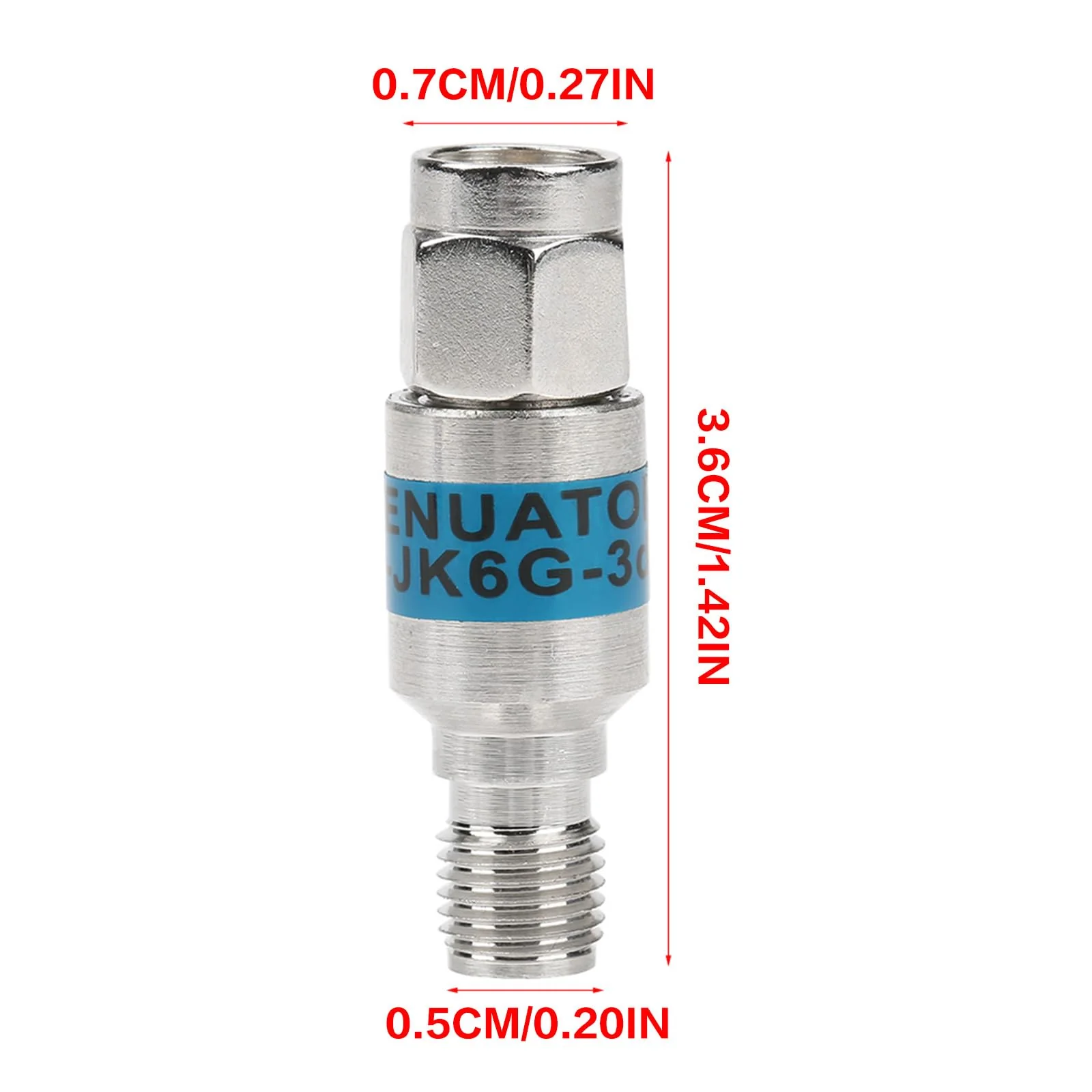 Telituny 3 Pieces Attenuator, SMA-JK Male to Female RF Coaxial Damper 2 Watt 6.0 GHz 50Ω Connector RF Coaxial DC Block Fixed Attenuator for Electrical Use (10 dB) 10db - Image 4