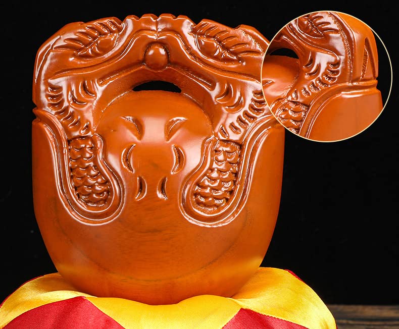 temple block, wooden clapper, wooden fish-a percussion instrument Buddhist Camphorwood Wooden Fish Temple Block Zen Drum with Mat - Image 2