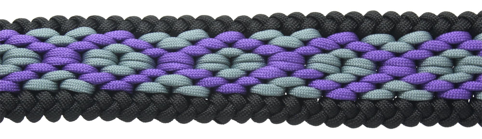 Ten Point Gear® 550 Paracord Guitar Strap - Full Grain Leather Ends for Music Playing Comfort, Stability, and Durability. Purple Rain - Image 5