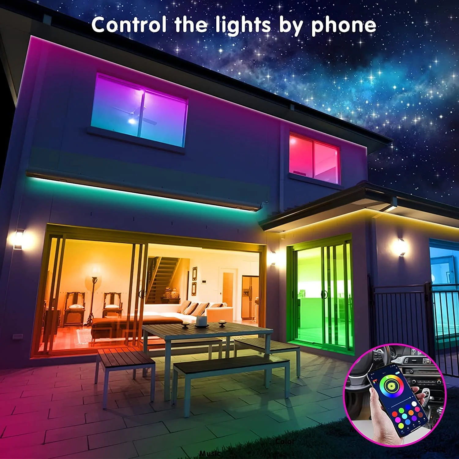 Tenmiro Led Strip Lights 130ft (2 Rolls of 65ft) Smart Light Strips with App Control RGB Led Lights for Bedroom,Music Sync Color Changing Lights for Room Party - Image 2