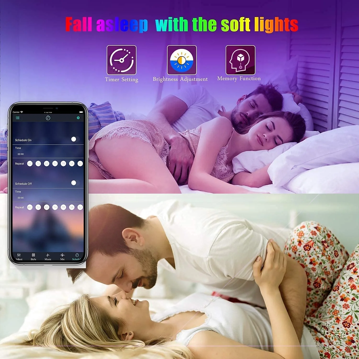 Tenmiro Led Strip Lights 130ft (2 Rolls of 65ft) Smart Light Strips with App Control RGB Led Lights for Bedroom,Music Sync Color Changing Lights for Room Party - Image 5