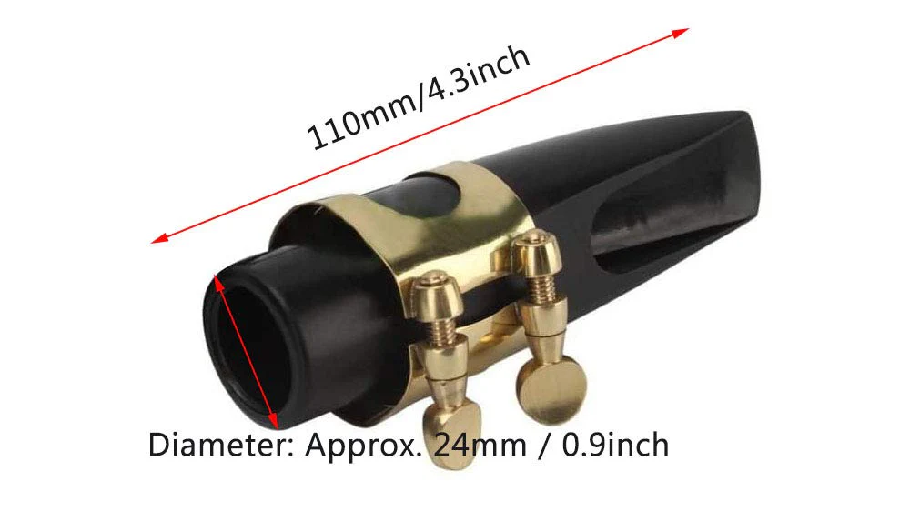 Tenor Sax Saxophone Mouthpiece with One Reed Golden Plated Ligature and Plastic Cap Tenor - Image 3