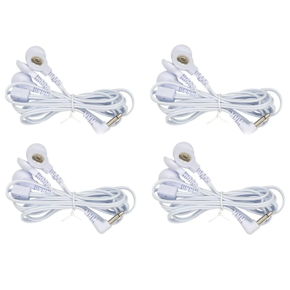 TENS Wire Cable Electrode Cable Cable for TENS Machines 2.5mm Male to 3.5mm Snap Lock 4 Pack