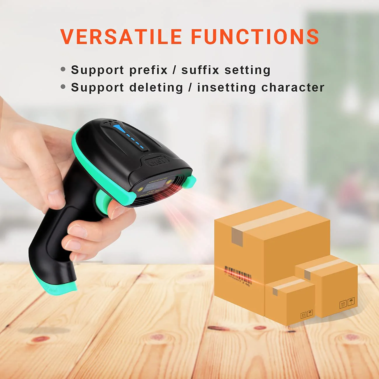 Tera Barcode Scanner Wireless Versatile 2-in-1 (2.4Ghz Wireless+USB 2.0 Wired) with Battery Level Indicator 328 Feet Transmission Distance Rechargeable 1D Laser Bar Code Reader USB Handheld (Blue) - Image 8