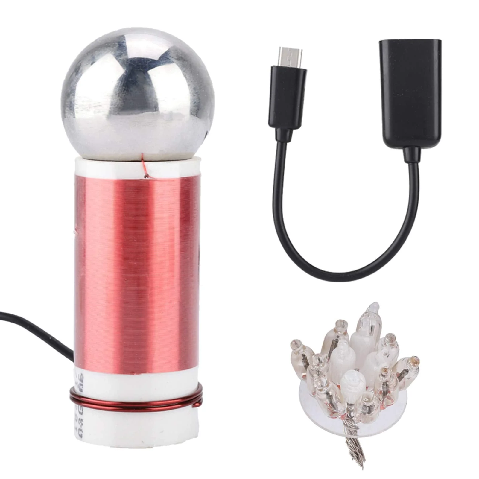 Tesla Coil, 5V 1W Super Mini Self Excitation Coil for Wireless Transmission Experiments Test DIY Electronic Practice Replacement Kit for High Frequency AC Electronic Educational Toy