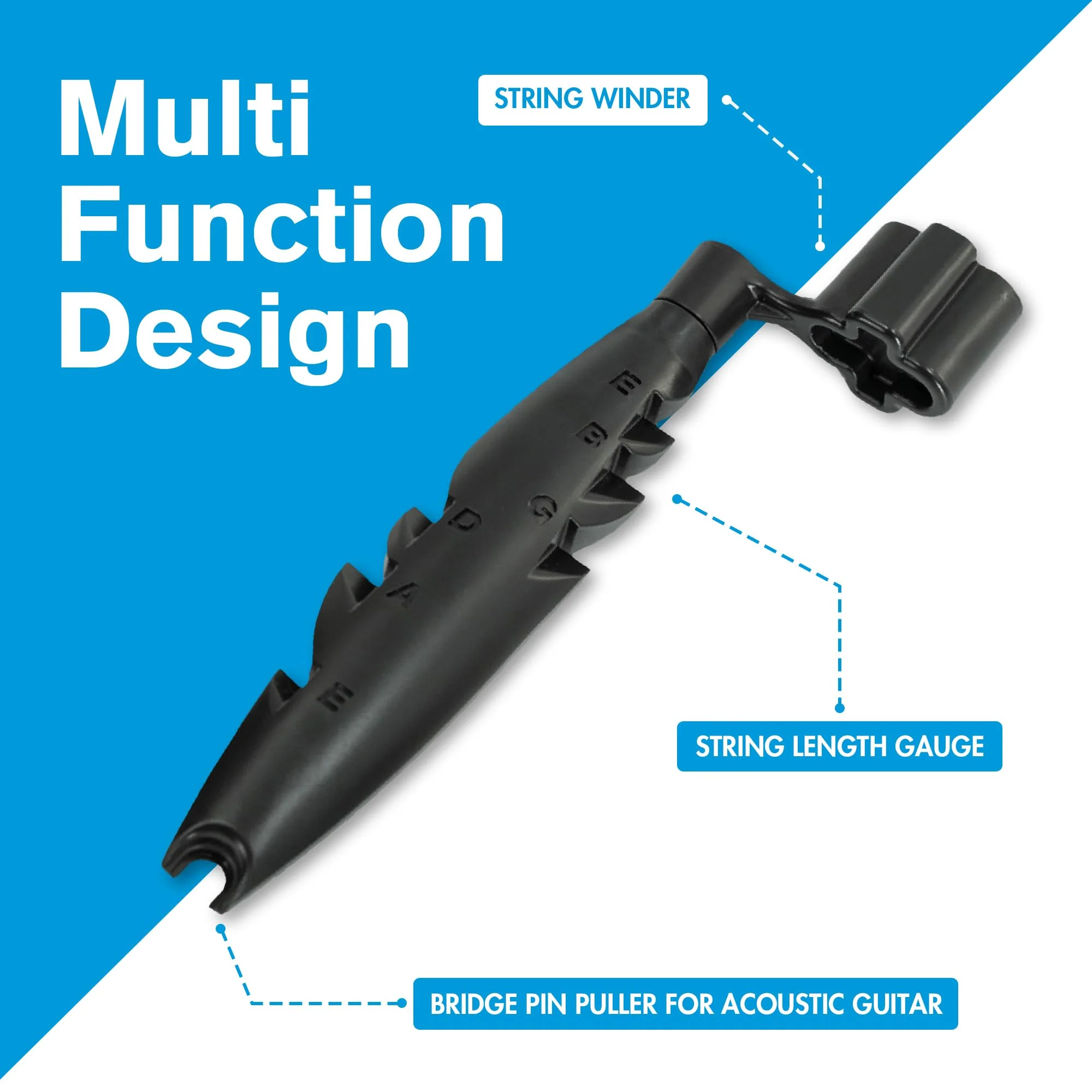 The Cuda Winder – Revolutionary Guitar String Length Gauge and Guitar String Winder Tool (Slate Grey) Slate Grey - Image 7