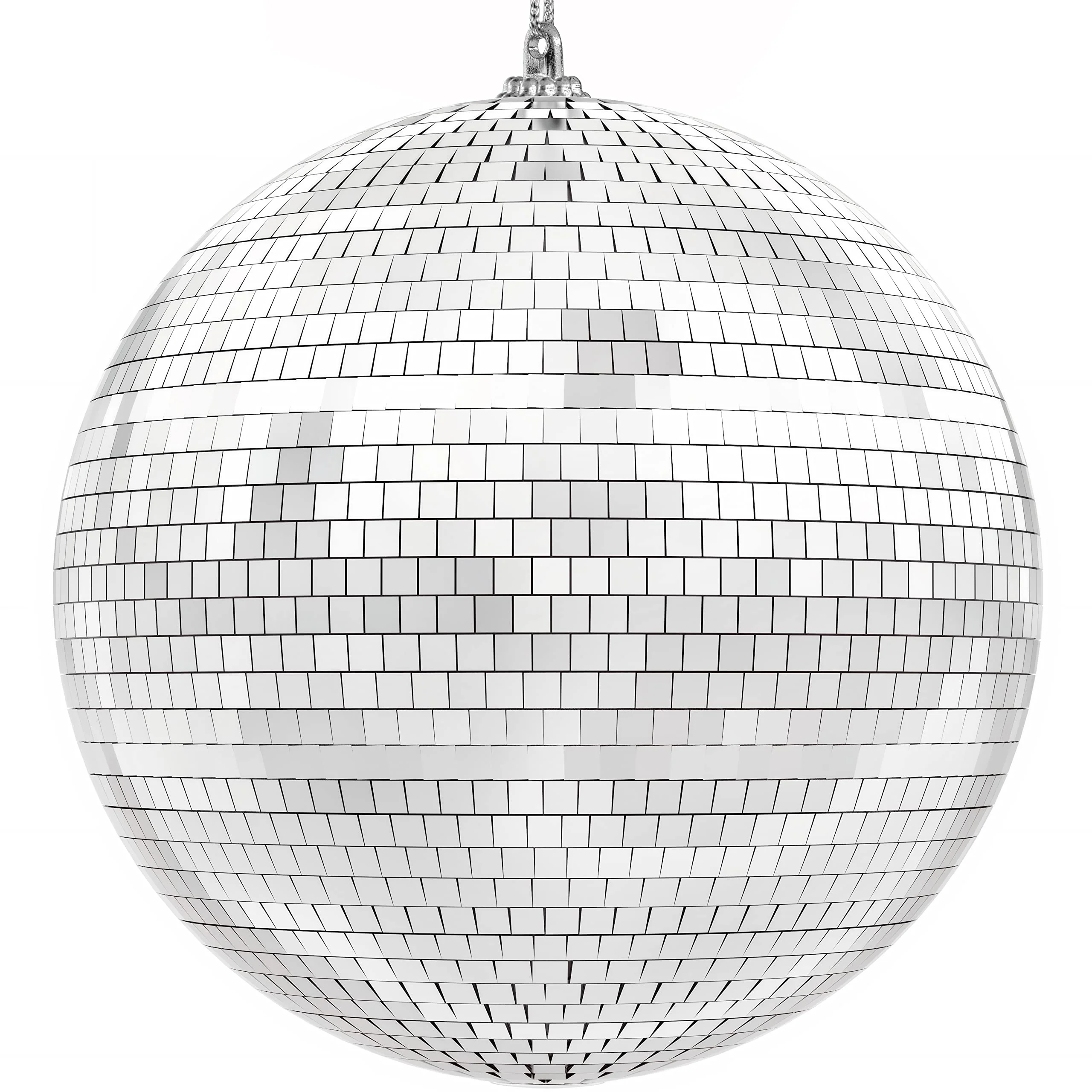 The Dreidel Company Mirror Ball 8" Inch with Attached String for Hanging Ring, Reflects Light, Party Favor (Single) Single