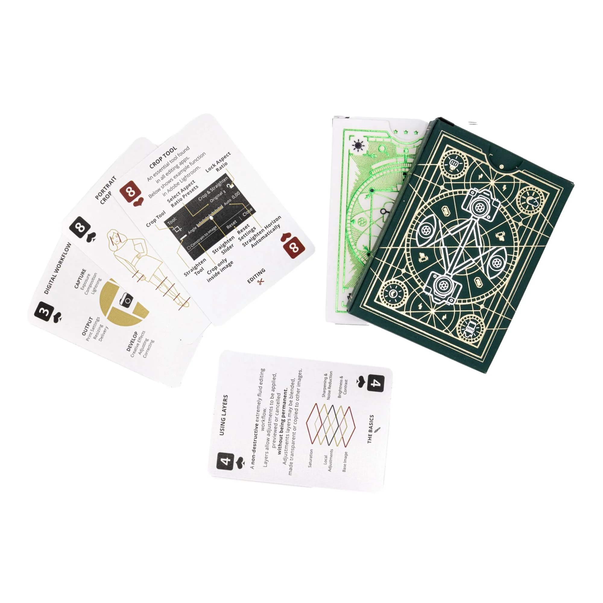 The Photography Deck - Premium Shooting and Editing Photography Cheat Sheet Cards - Photography Editing Idea Cheat Cards - Essential Shooting Guide - Photography Tips Reference Card 7 Premium Combo