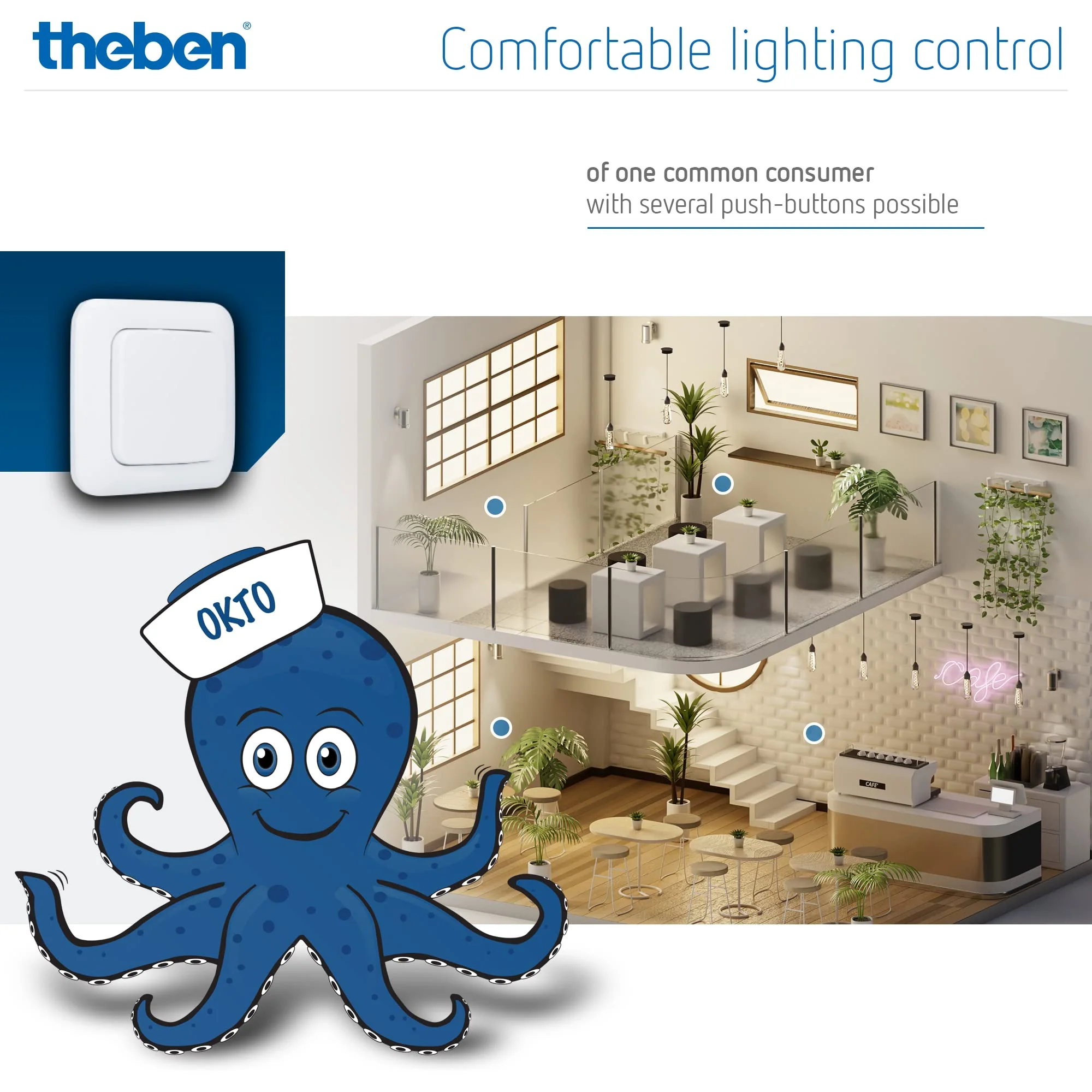 Theben 3120120 Okto S12-230 Impulse Switch, Impulse Relay, 230 V, Electromechanical, DIN Rail, DIN Rail, 1 N/O Contact, LED up to 200 W, Light Control (Pack of 1) Pack of 1 - Image 3