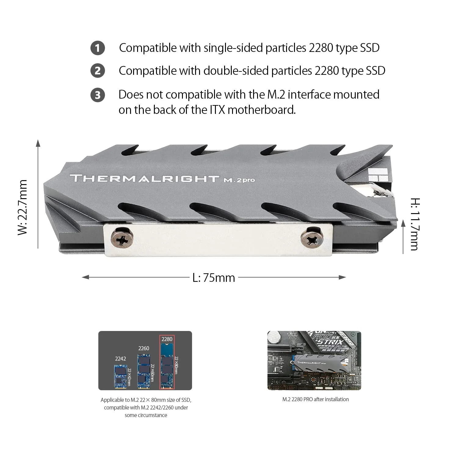 Thermalright M.2 2280 Pro SSD Heat Sink, 8 mm Heatpipe, High Performance Double Side Thermal Pad - Image 5