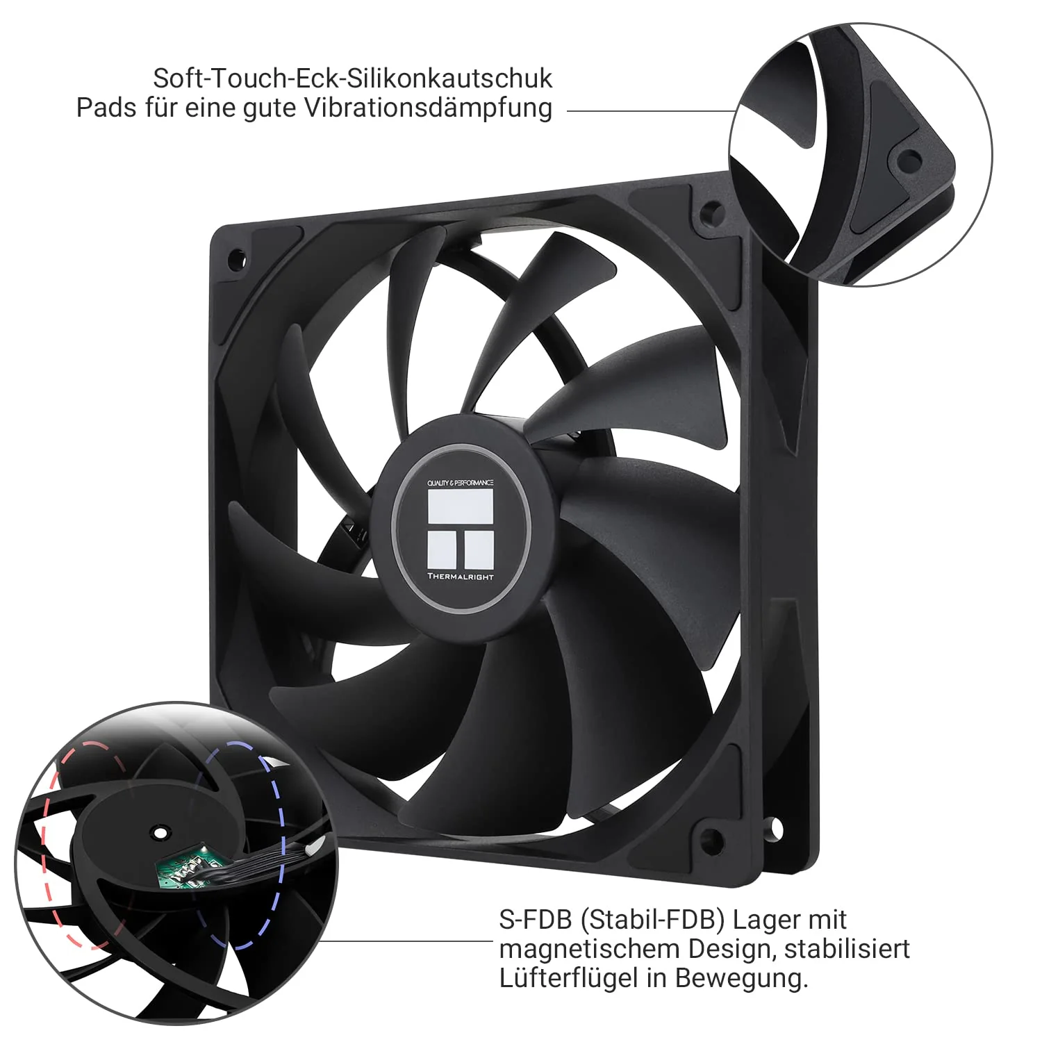Thermalright TL-C12C CPU Fan 120 mm Case Cooler, 4-Pin PWM Quiet Computer Cooling with S-FDB Bearing Included, up to 1550RPM PC Cooling (3 Quantities) TL-C12C X3 - Image 4