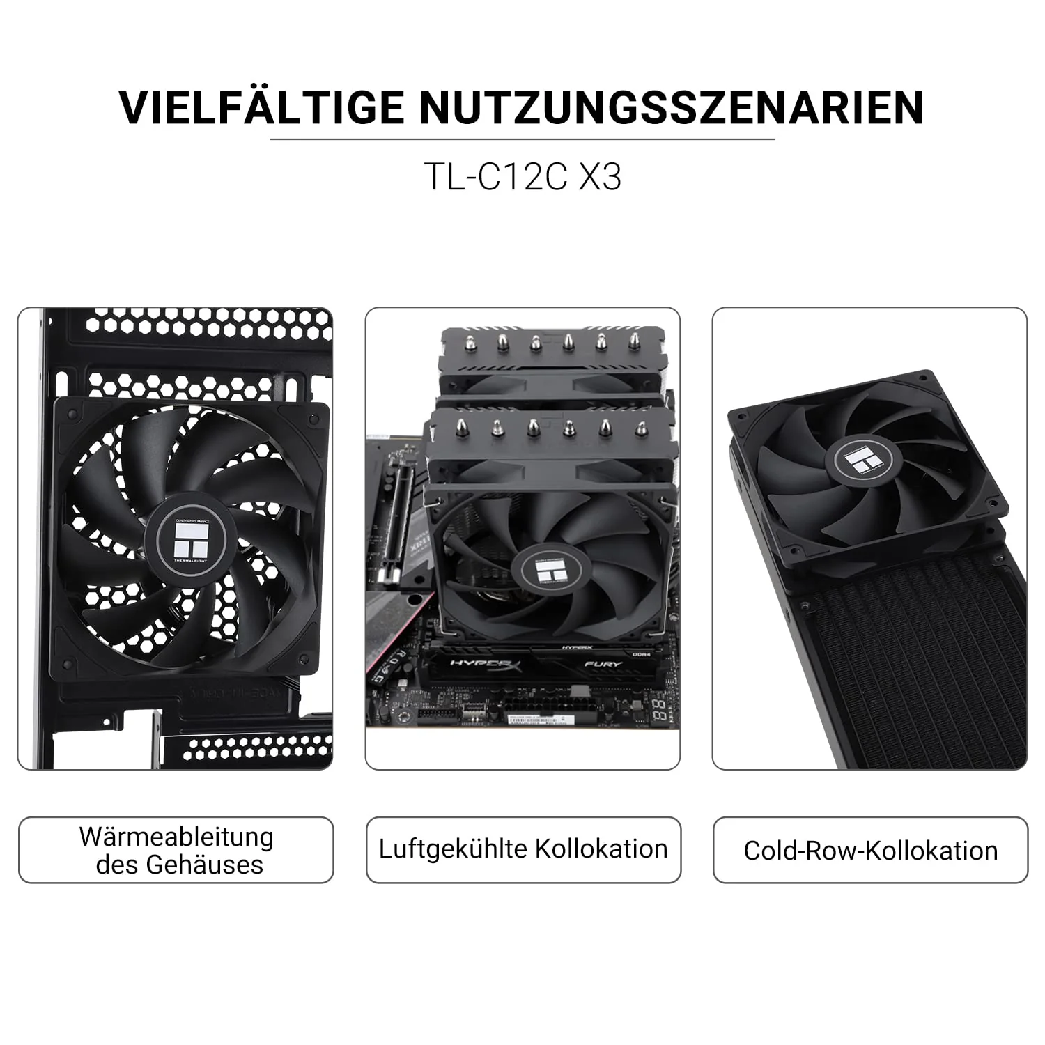 Thermalright TL-C12C CPU Fan 120 mm Case Cooler, 4-Pin PWM Quiet Computer Cooling with S-FDB Bearing Included, up to 1550RPM PC Cooling (3 Quantities) TL-C12C X3 - Image 6