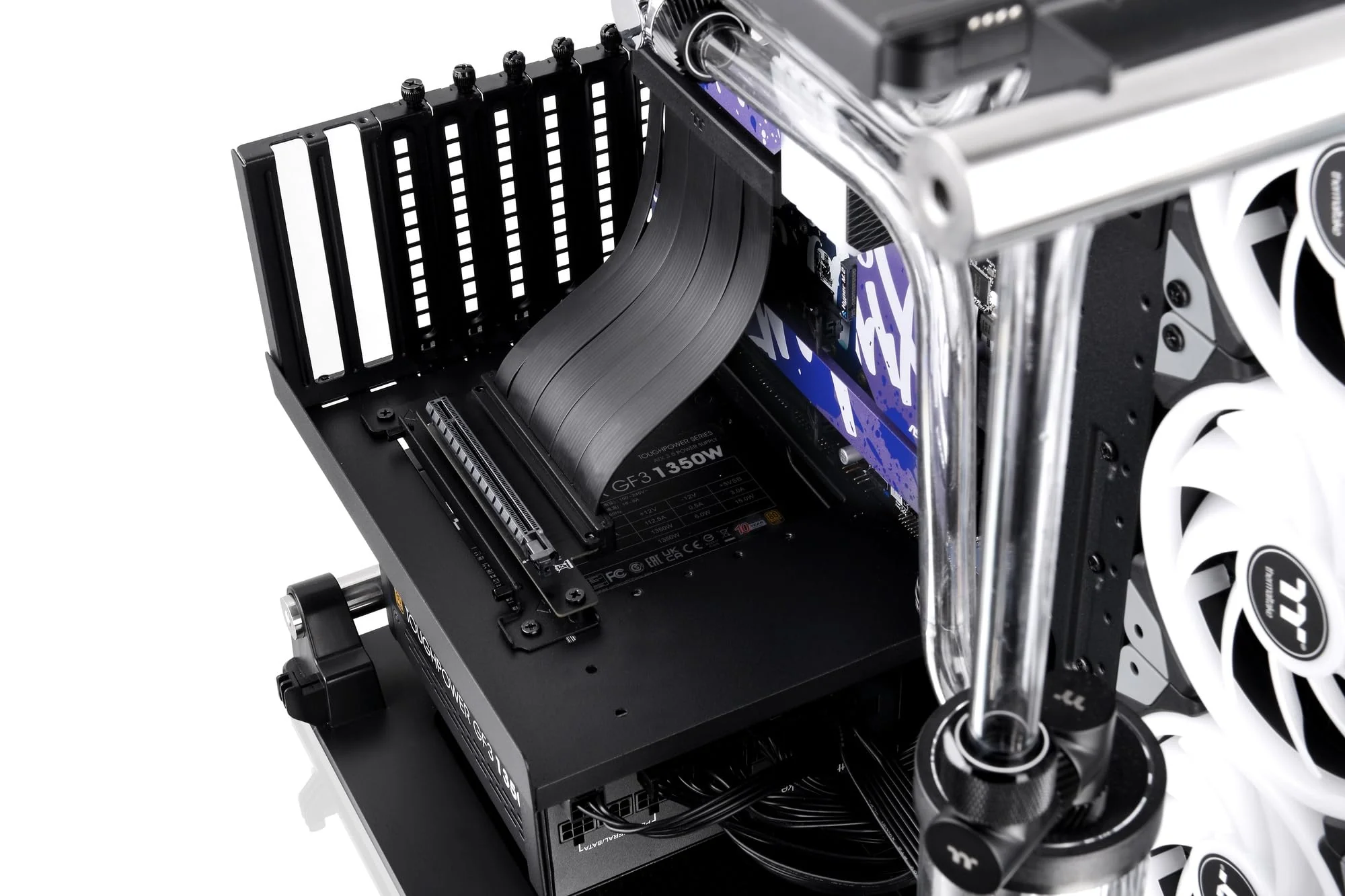 Thermaltake PCI-E 4.0 Dual 90 Degree Riser Cable | 130 mm | Black - Image 9
