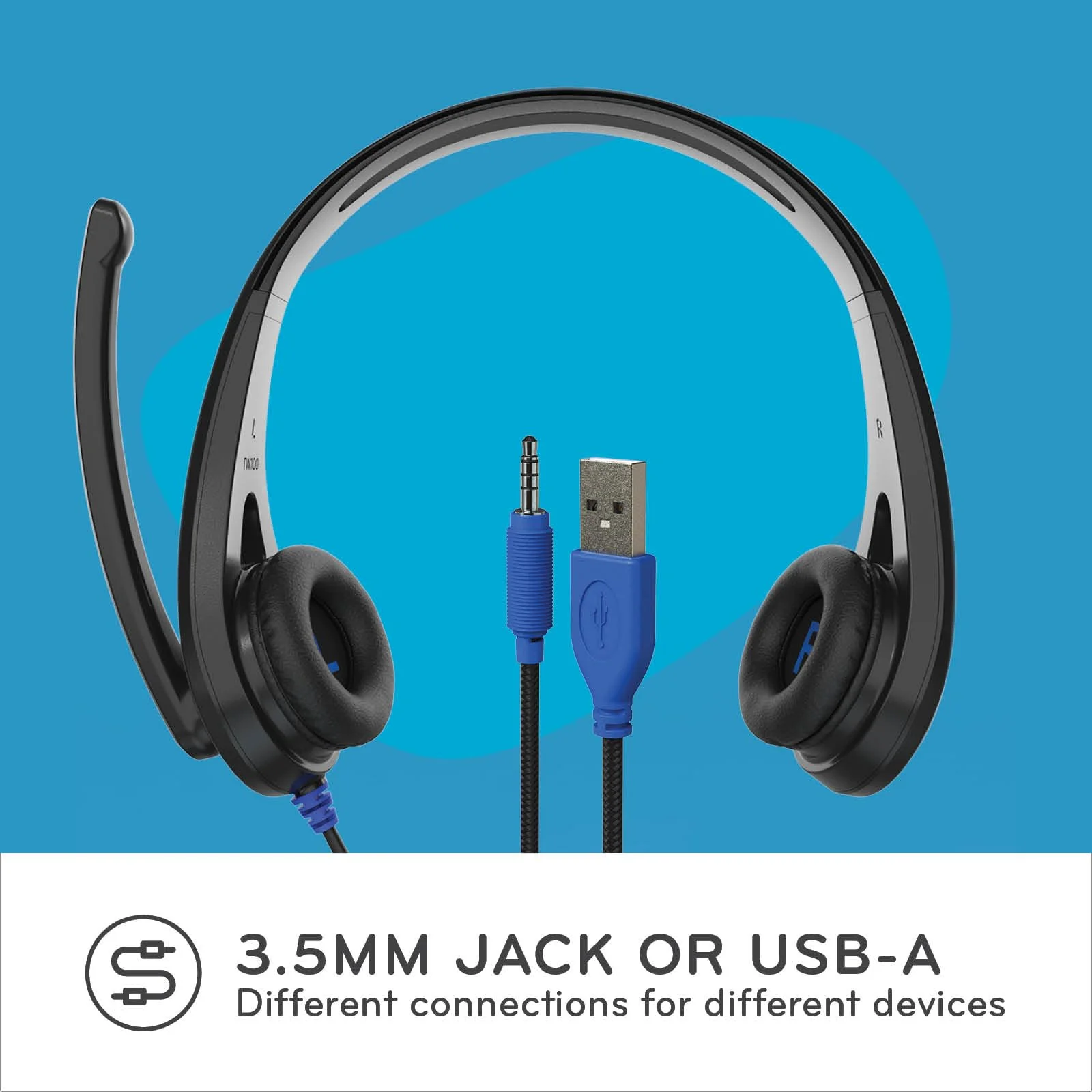 ThinkWrite Technologies / TWT Audio Ergo, TW120 | Premium On-Ear Wired Headset with Noise Reducing Microphone (USB-A Connection) USB-A - Image 3