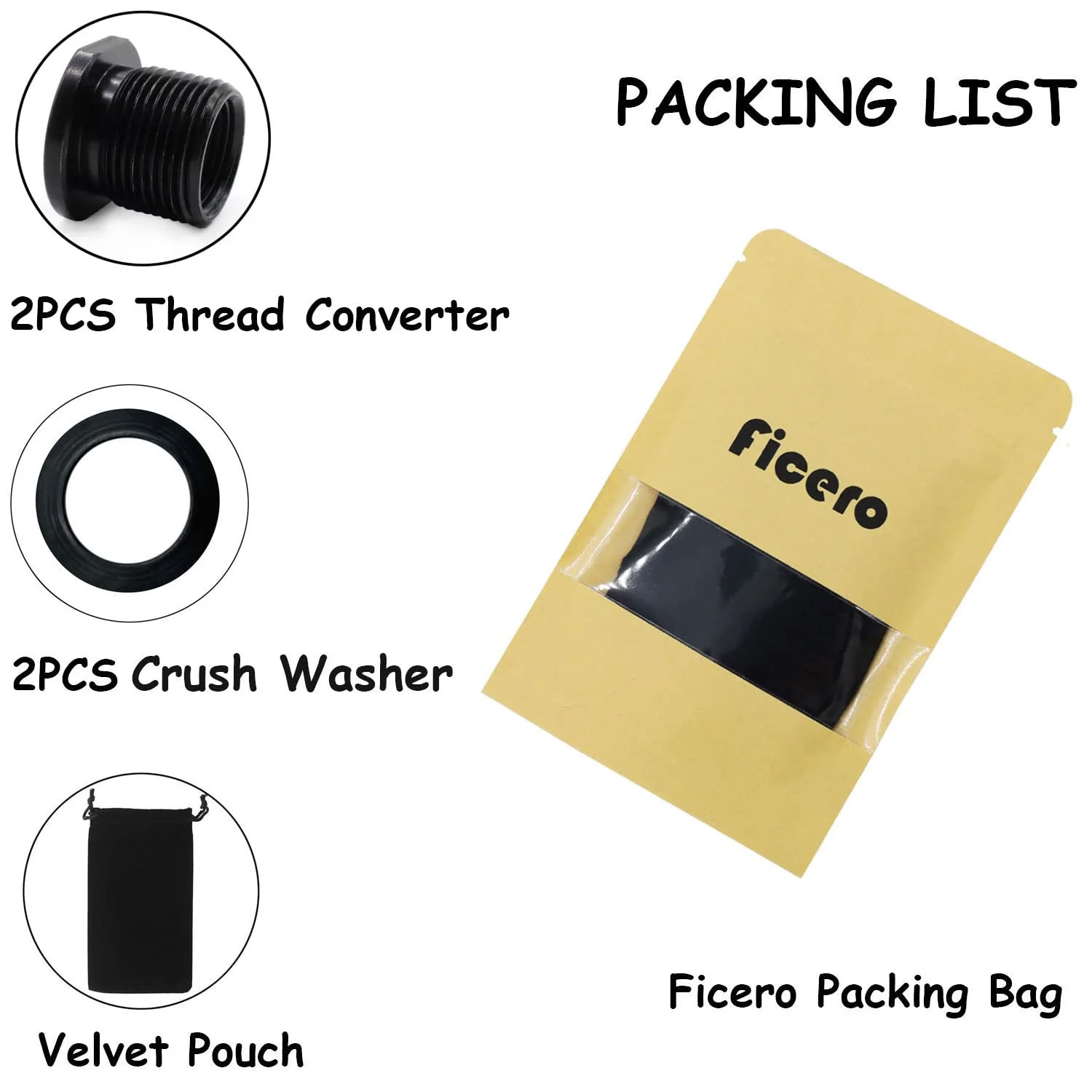 Thread Protector, 1/2 x 28 Convert to 5/8x24 with Crush Washer Steel (2 Pack) - Image 4