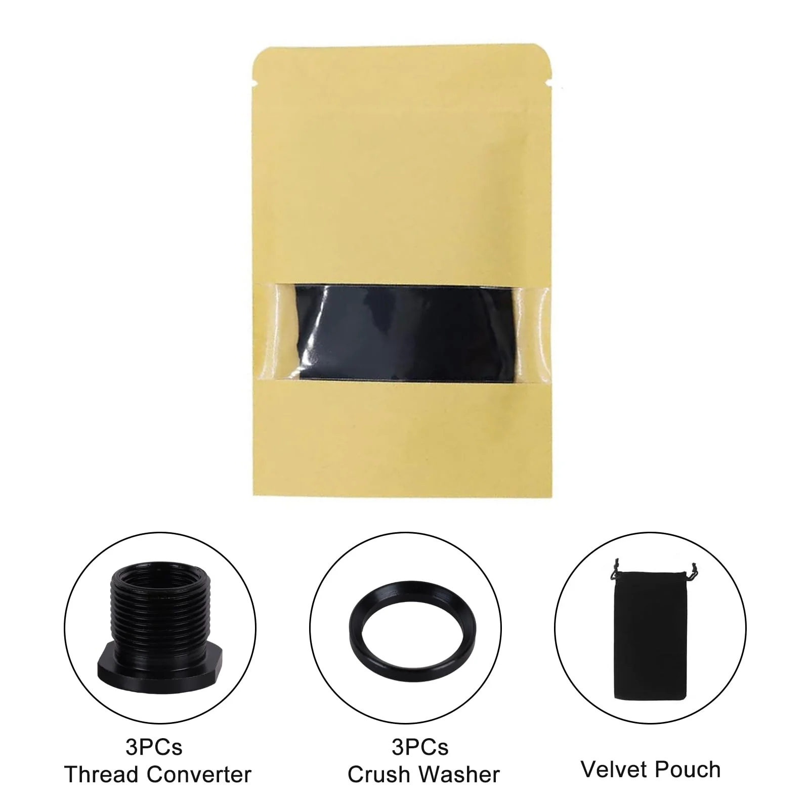Thread Protector, 1/2 x 28 Convert to 5/8x24 with Crush Washer Steel (3pack) 3 - Image 3