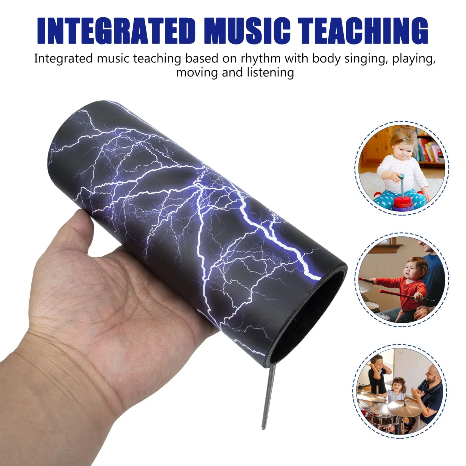 Thunder Drum Thunder Sticks: Noise Maker Spring Drum Shaker Percussion Instrument Music Educational Toy for Kids Cheer Up, Hand-Eye Coordination & Creativity Development 20x7.5cm - Image 3