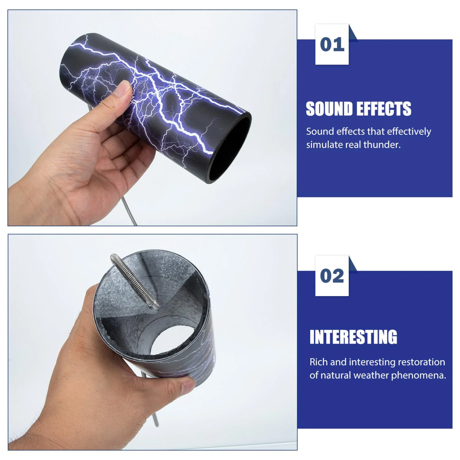 Thunder Drum Thunder Sticks: Noise Maker Spring Drum Shaker Percussion Instrument Music Educational Toy for Kids Cheer Up, Hand-Eye Coordination & Creativity Development 20x7.5cm - Image 5