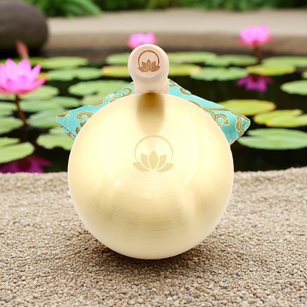 Tibetan Singing Bowl Set – 4 Inch Solid Handcrafted Sound Bowl for Meditation, Stress Relief & Chakra Balancing, Tap or Sing | Lotus Edition – ZenHarmony Bowl by Circle Up ZenHarmony Lotus - Image 2