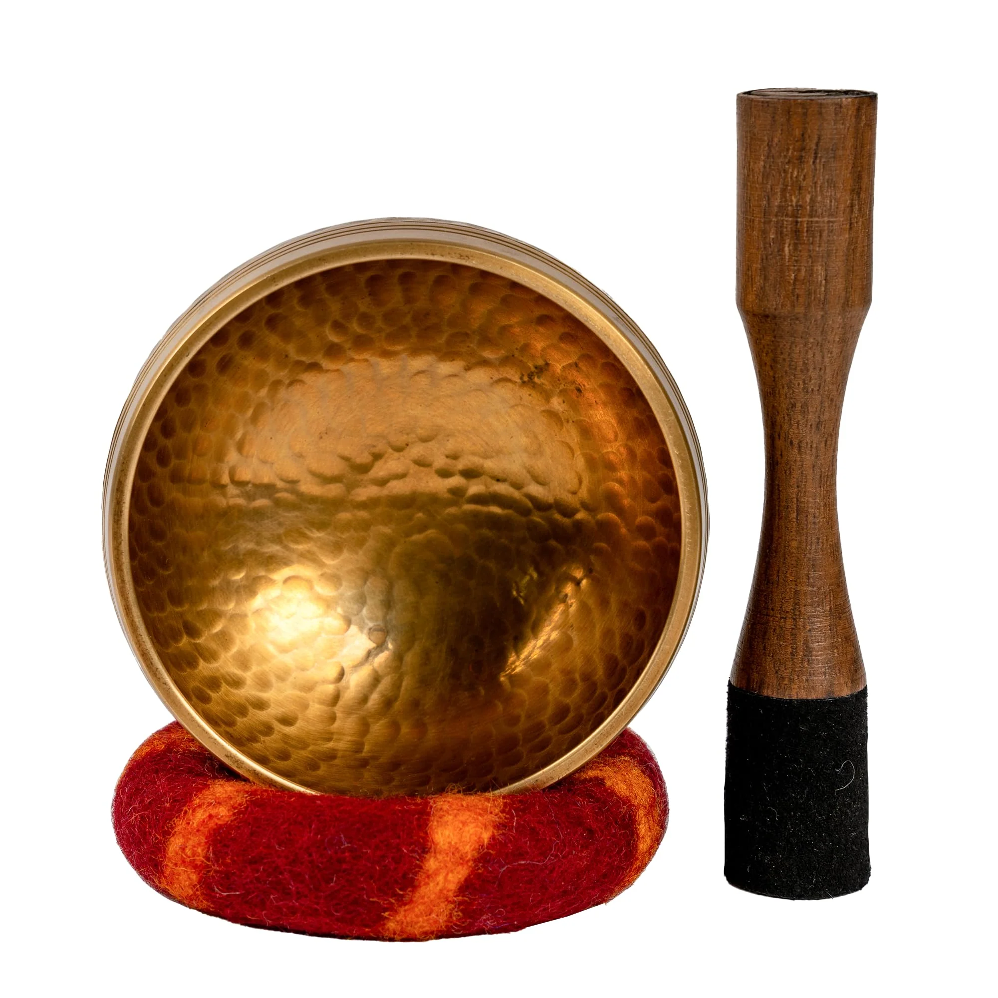 Tibetan Singing Bowl Set - Yoga and Meditation Sound Healing -for Stress Relief and Mindful Living -100% Hand-hammered in Nepal Sound Bowl for Meditation (Bronze 4 inch) Bronze 4 inch