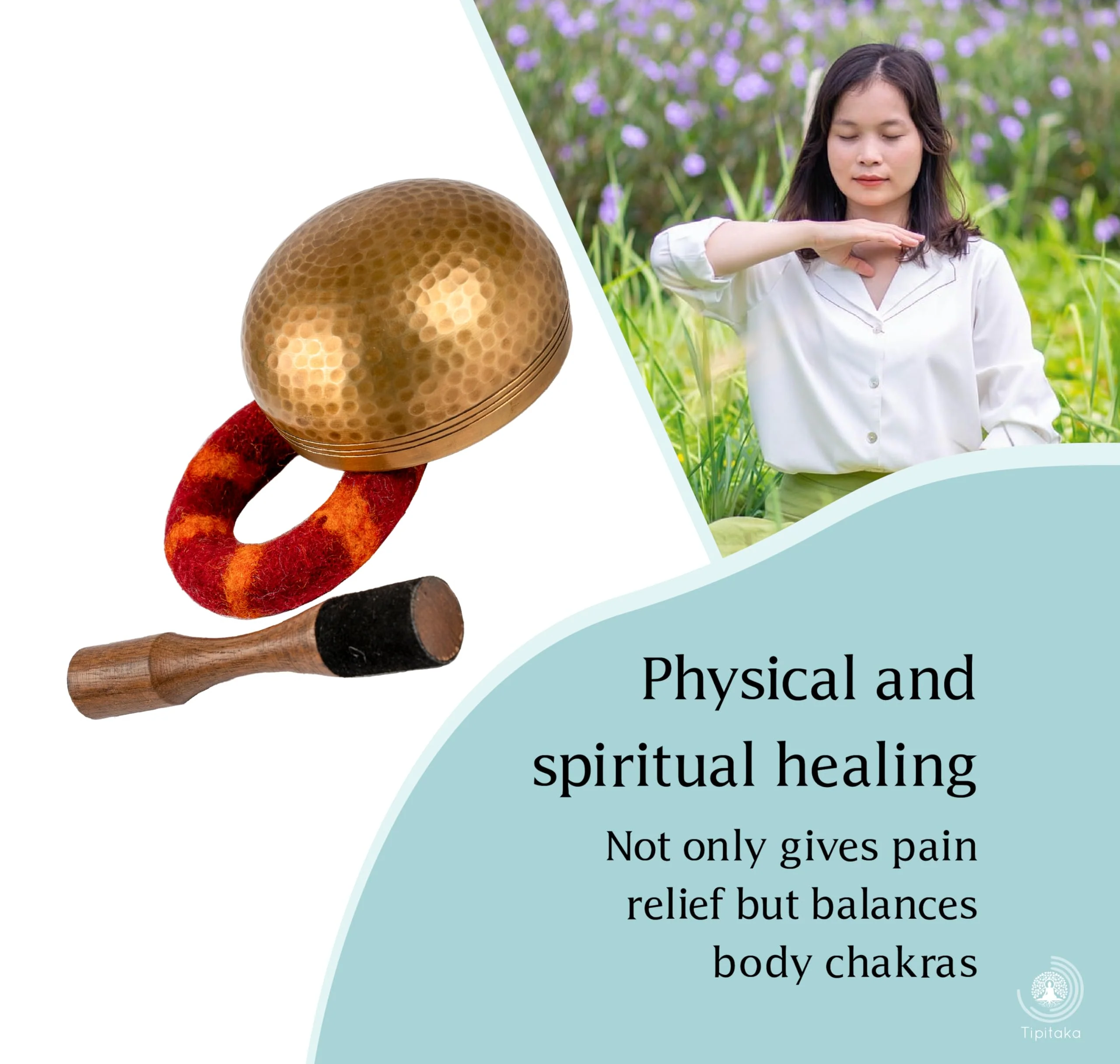 Tibetan Singing Bowl Set - Yoga and Meditation Sound Healing -for Stress Relief and Mindful Living -100% Hand-hammered in Nepal Sound Bowl for Meditation (Bronze 4 inch) Bronze 4 inch - Image 4