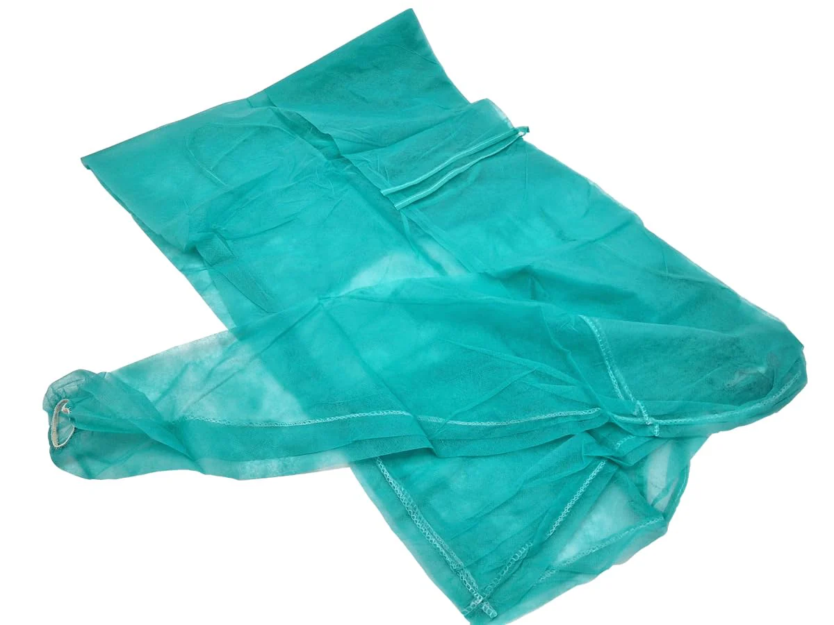 TIGA-MED MRSA Non-Woven Gown 10 Pieces Approx. 120 x 140 cm (One Size) Approx. 30 g/m² Green MRSA Disposable Gown Protective Gown Visitor Coat - Image 4
