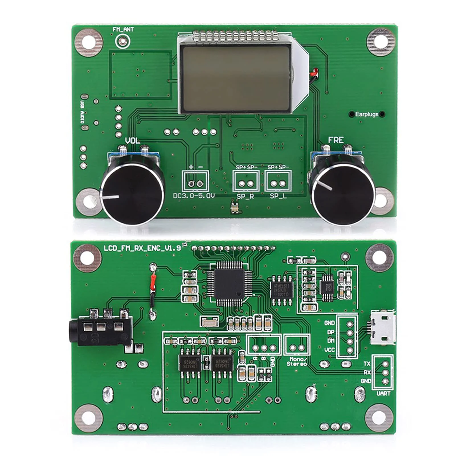 Tiiyee Digital FM Receiver Module, Radio Receiver Module DC 3V to 5V Stereo Adjustable Frequency Modulation Wireless for Receive DSP PLL 76MHz to 108MHz Support Serial Port Control DIY LCD Display - Image 9