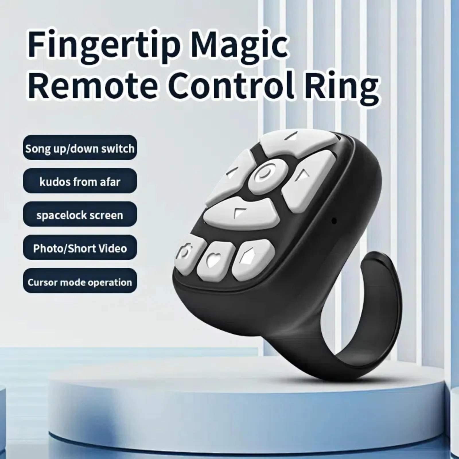 TikTok Scrolling Ring,fingertip Wireless Bluetooth Remote Control,Wireless Bluetooth Remote Control, Video Scrolling Ring Remote Control Bluetooth Ring Scroller, Scrolling Rings Rechargeable (Pink) Pink - Image 3