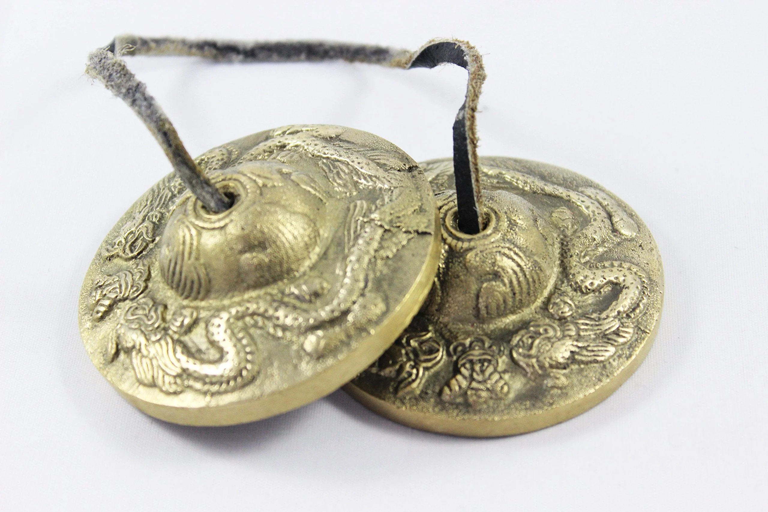 Tingsha/Tibetan Meditation Bell/Finger Cymbals with free Silk Case by Nepalese Handicraft Zone (Bronze) - Image 3