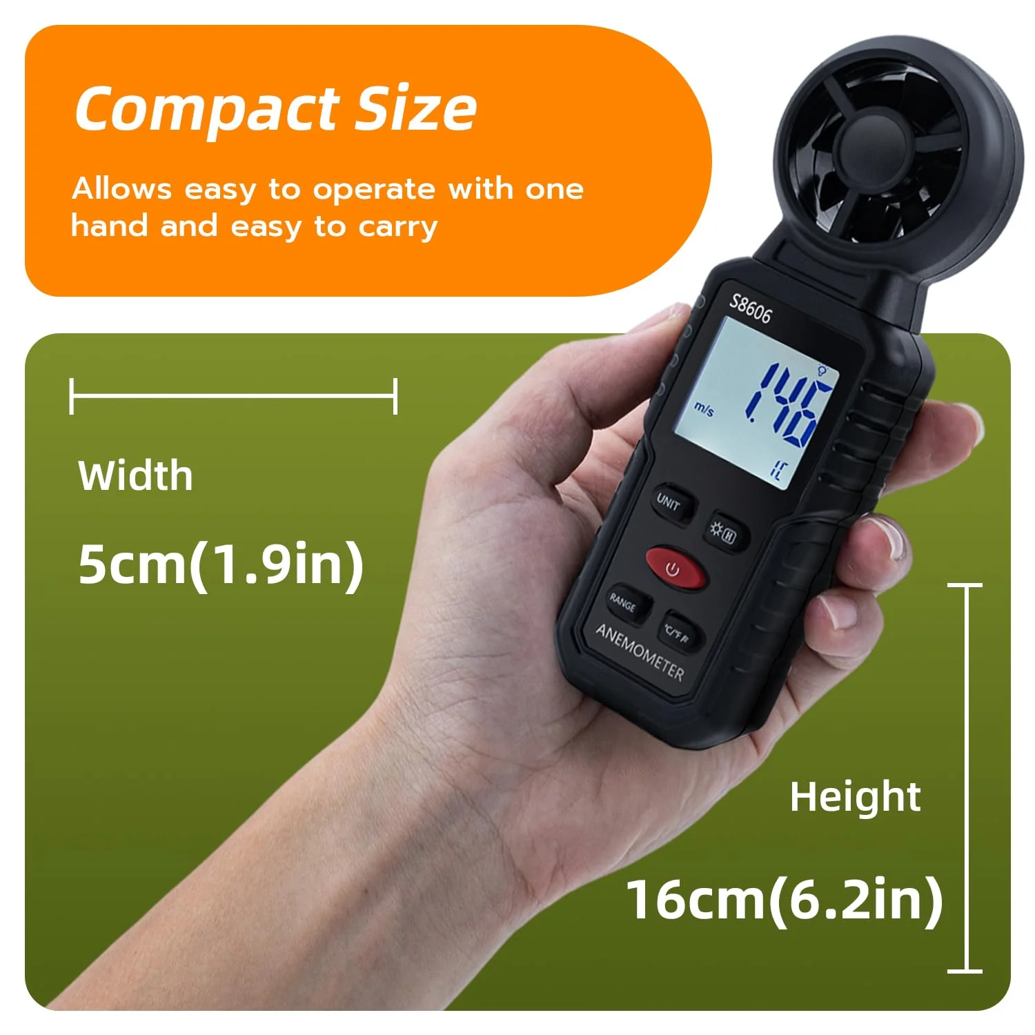 Tolesum 3 in 1 Digital Wind Gauge, Handheld Anemometer with Measurement of Wind Speed, Temperature, Windchill Wind Speed Meter Gauge for Surfing/Drone/HAVC/Sailing - Image 6