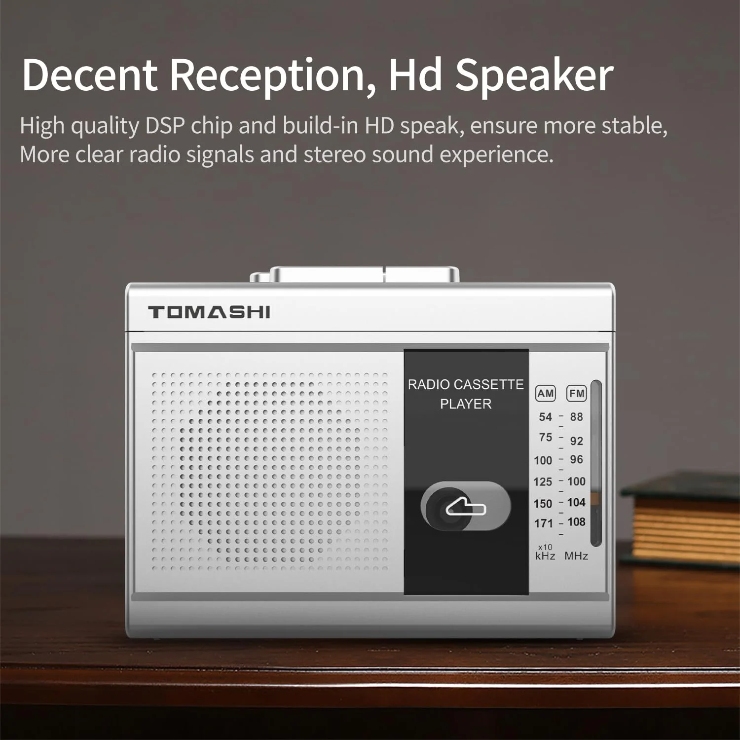 TOMASHI Cassette Player Tape Recorder FM AM Radio with Built-in Speaker,Microphone F-315B - Image 3