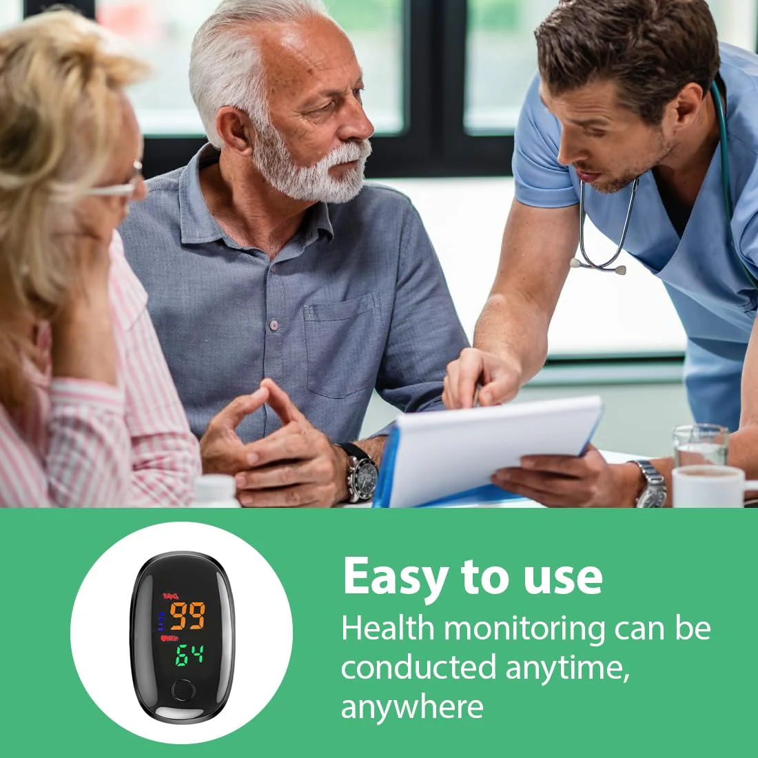 Tomedeks 1 Item Pulse Oximeter Measuring Oxygen Saturation (SpO₂) in Blood Oximeter for Home Pulse Oximeter for Painless Finger Application - Image 5