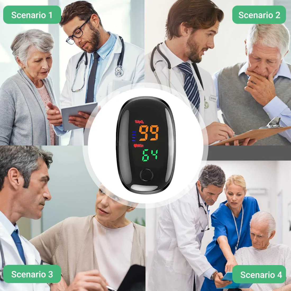 Tomedeks 1 Item Pulse Oximeter Measuring Oxygen Saturation (SpO₂) in Blood Oximeter for Home Pulse Oximeter for Painless Finger Application - Image 6