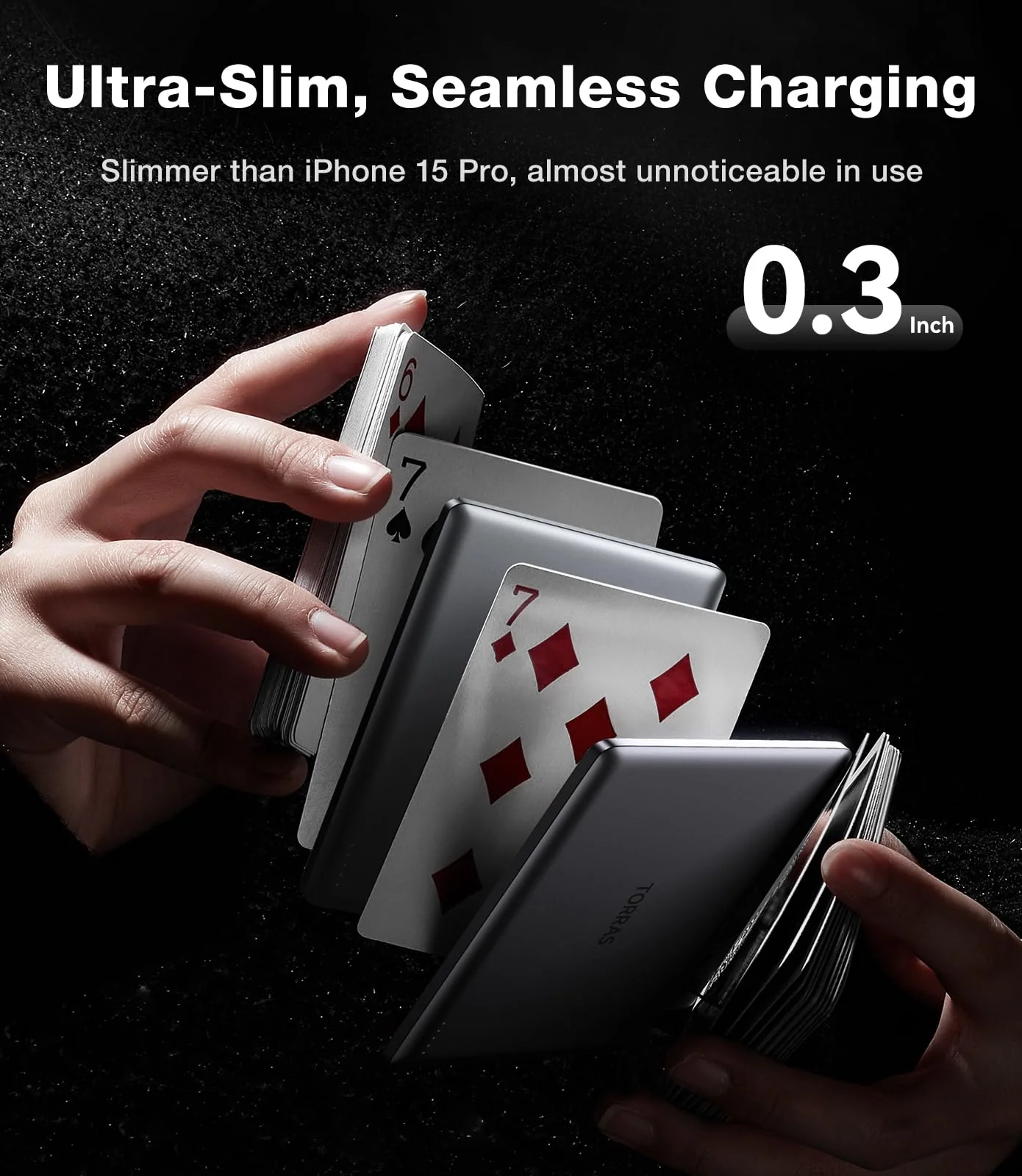 TORRAS MiniMag Power Bank, Ultra Slim 5,000mAh Wireless Portable Charger with USB-C Cable, Fast Charging Magnetic Battery Pack, Magsafe-Compatible Charger for iPhone 16/15/14/13/12, Glacier Gray - Image 3