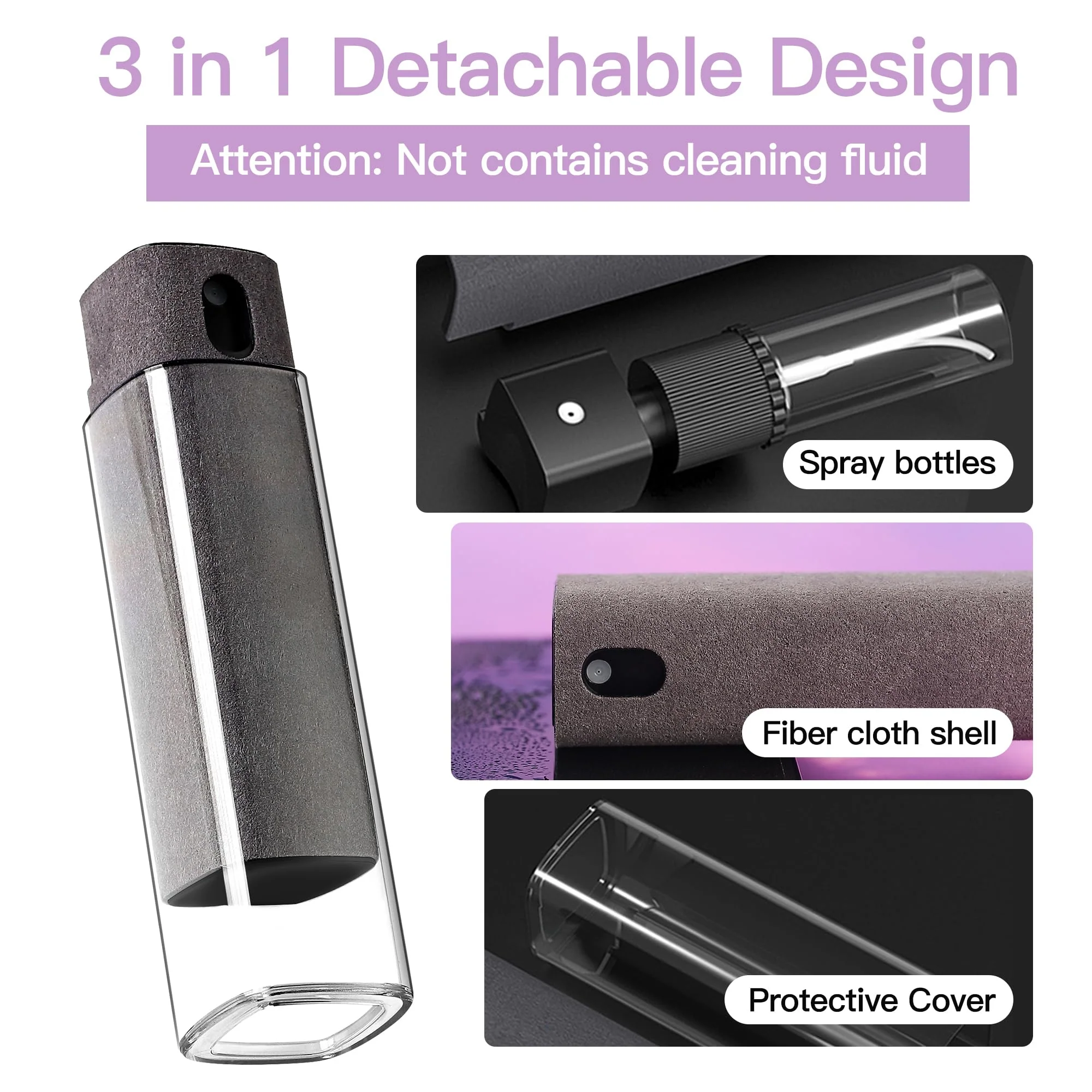 Touchscreen Screen Cleaner Kit 2 Pcs, Phone, Tablet and Car Screen Cleaner, Two in One Spray and Microfiber Cloth(2 Pack Pink) 2 Pcs Pink - Image 4