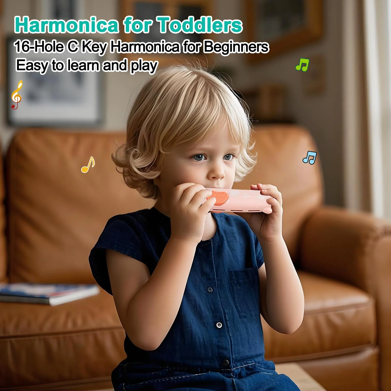 Toy Saxophone with Light & Sound, Toy Harmonica for Kids, Early Educational Toy Musical Instrument Toys for Toddlers Girls Boys Age 3+ (Red) Red - Image 4