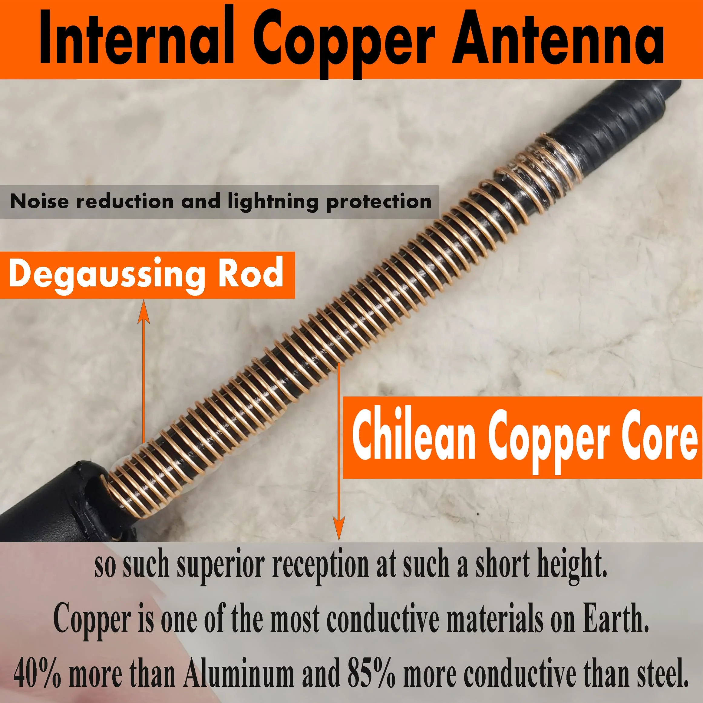 Toyota 7 Inch Rubber Antenna - RAV4 (2008-2016, EV 2012-2013), Car Wash Proof, Internal Copper Coil Mast Replacement - Image 4