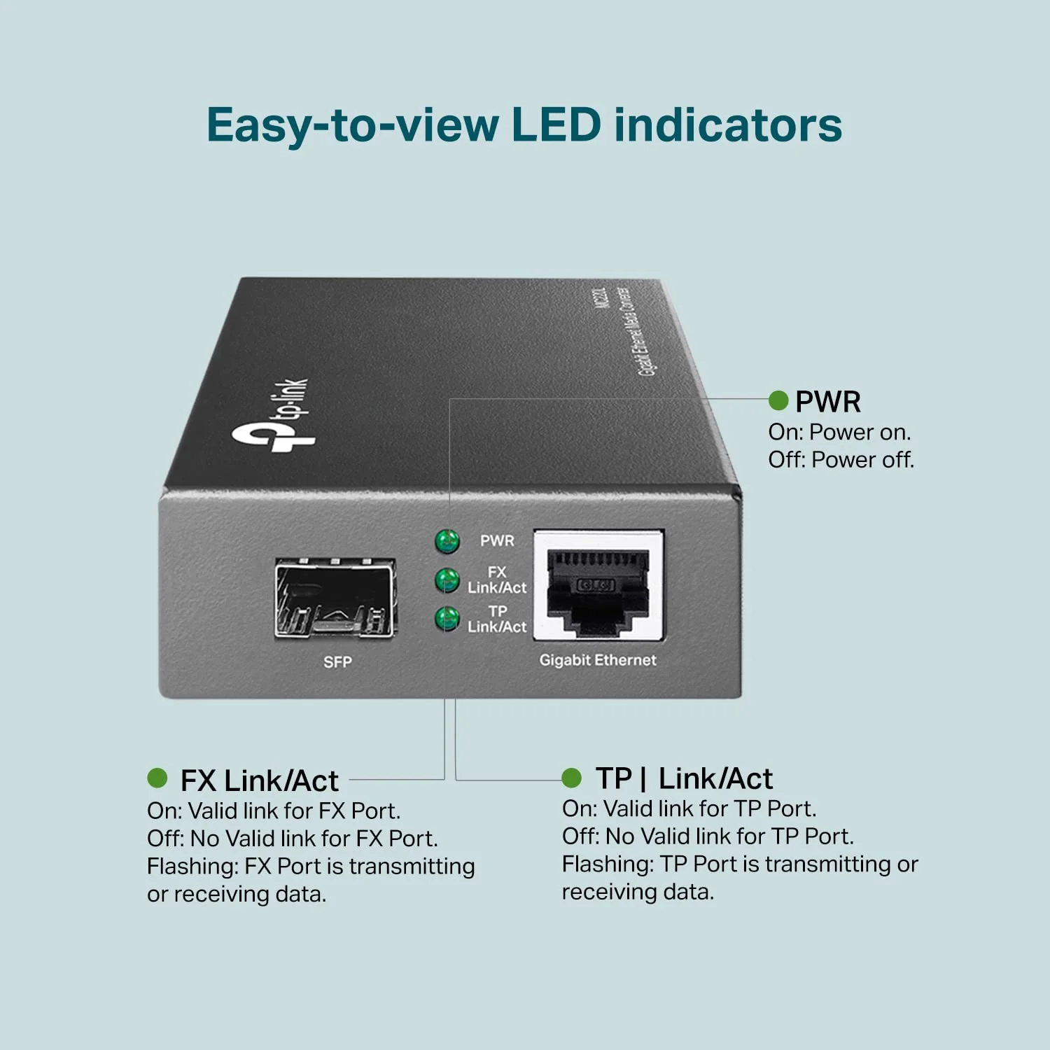 TP-Link MC220L | Gigabit SFP to RJ45 Fiber Media Converter | Fiber to Ethernet Converter | Plug and Play | Durable Metal Casing | Versatile Compatibility | Auto-Negotiation | UL Certified Grey - Image 5