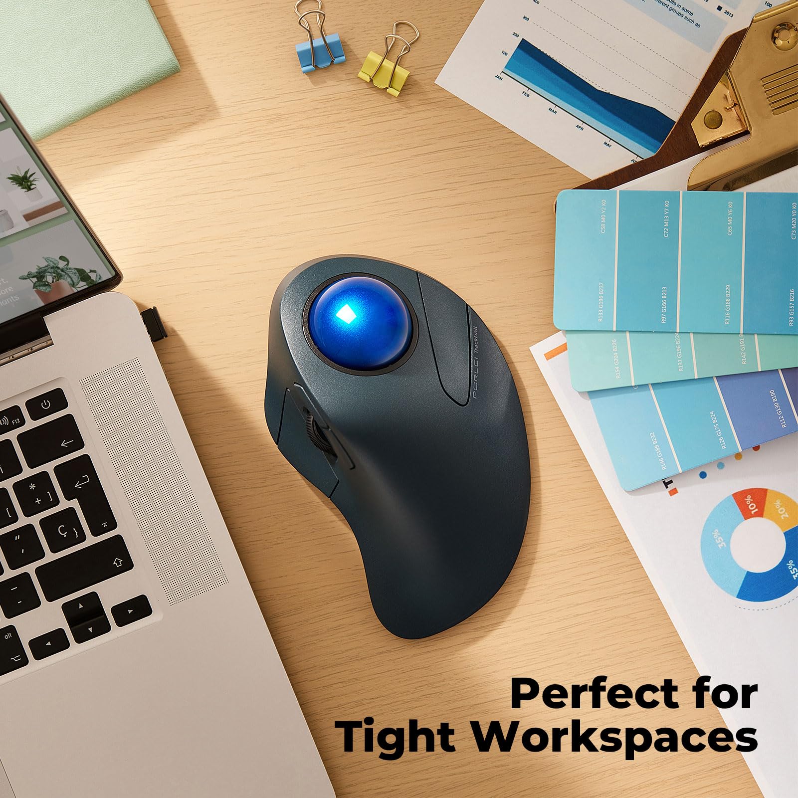 Trackball Mouse Wireless, Ergonomic Design with Comfort Wrist Support and Tracking, Reduce Wrist Strain, USB-C Rechargeable, Reliable Bluetooth or 2.4G Connection, Compatible for PC, Mac, Windows - Image 7