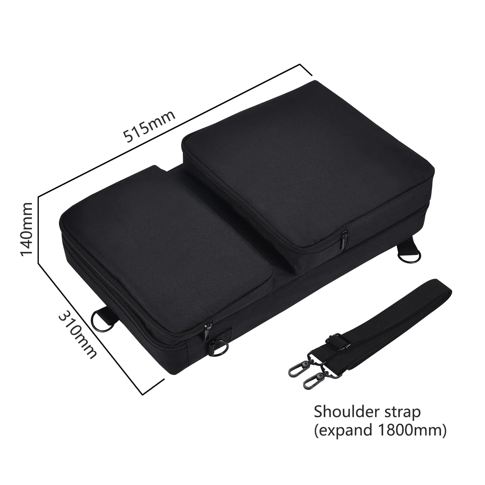 Travel DJ Controller Bag for Pioneer DDJ-200, DDJ-FLX4, DDJ-400, DDJ-SB3 & Roland DJ-202 - Protective Case with Zippered Accessory Pocket & Detachable Shoulder Strap (2937), Black - Image 7
